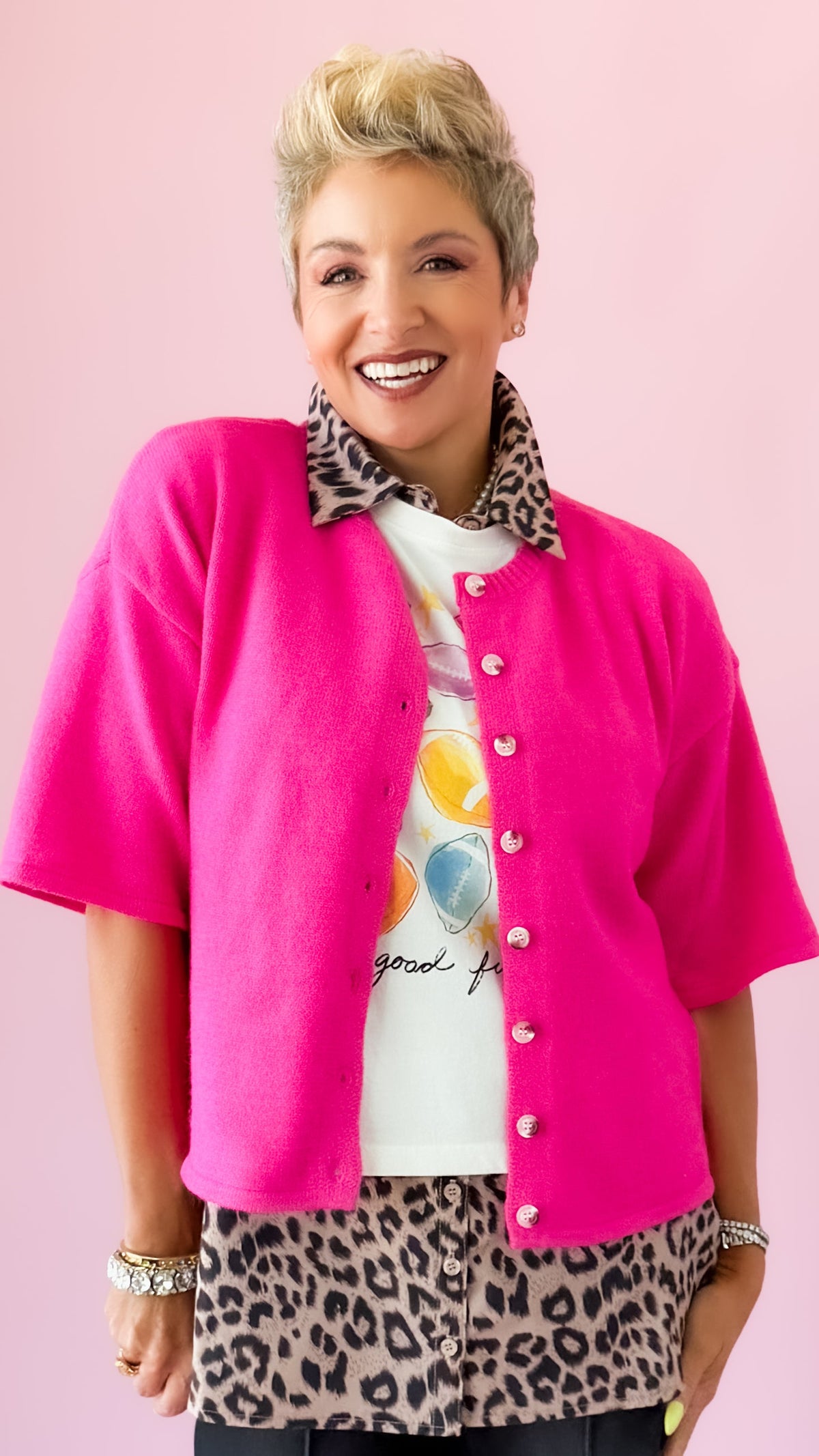 Fuchsia Knit Cardigan