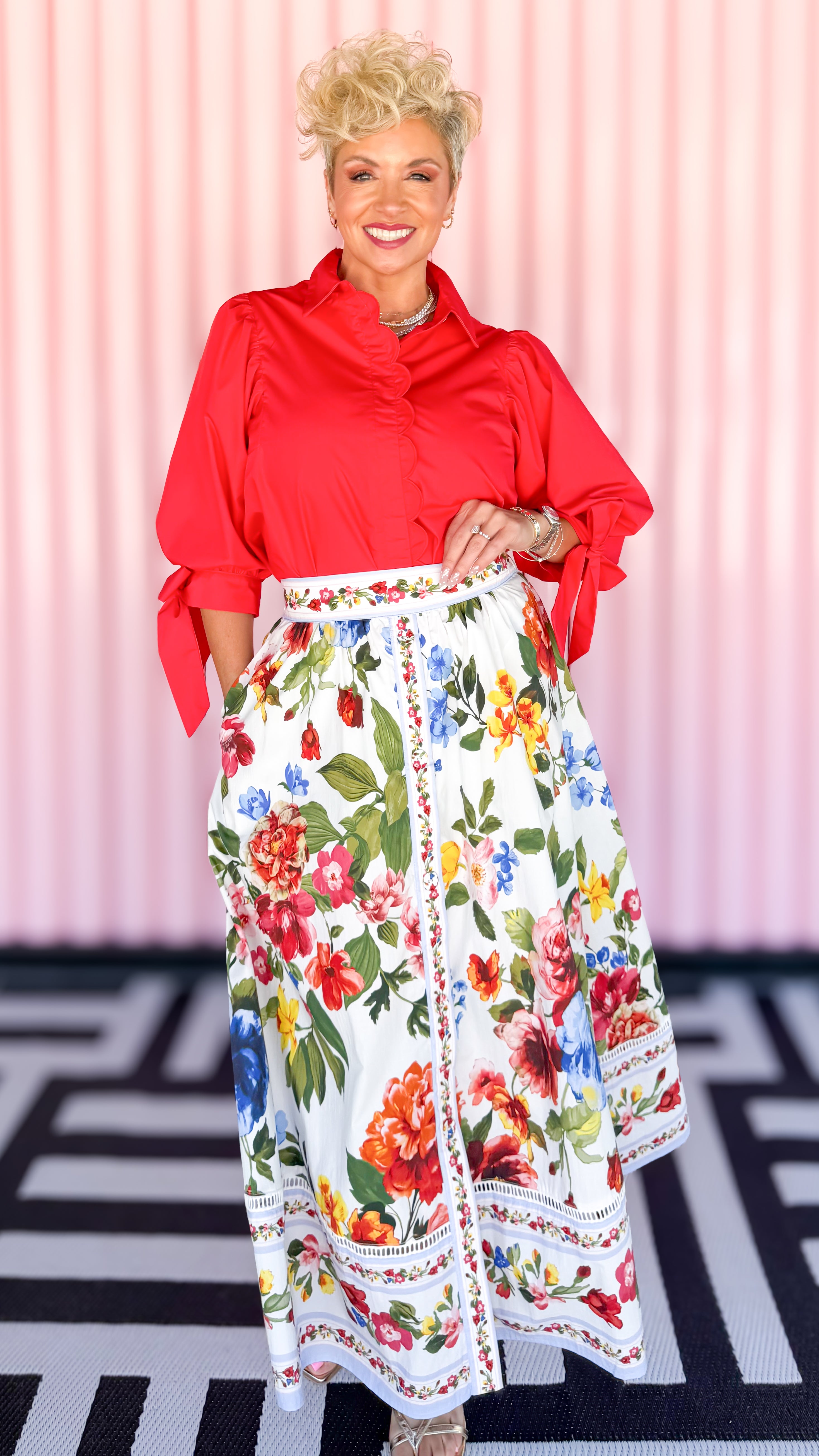 Floral Print Midi Skirt