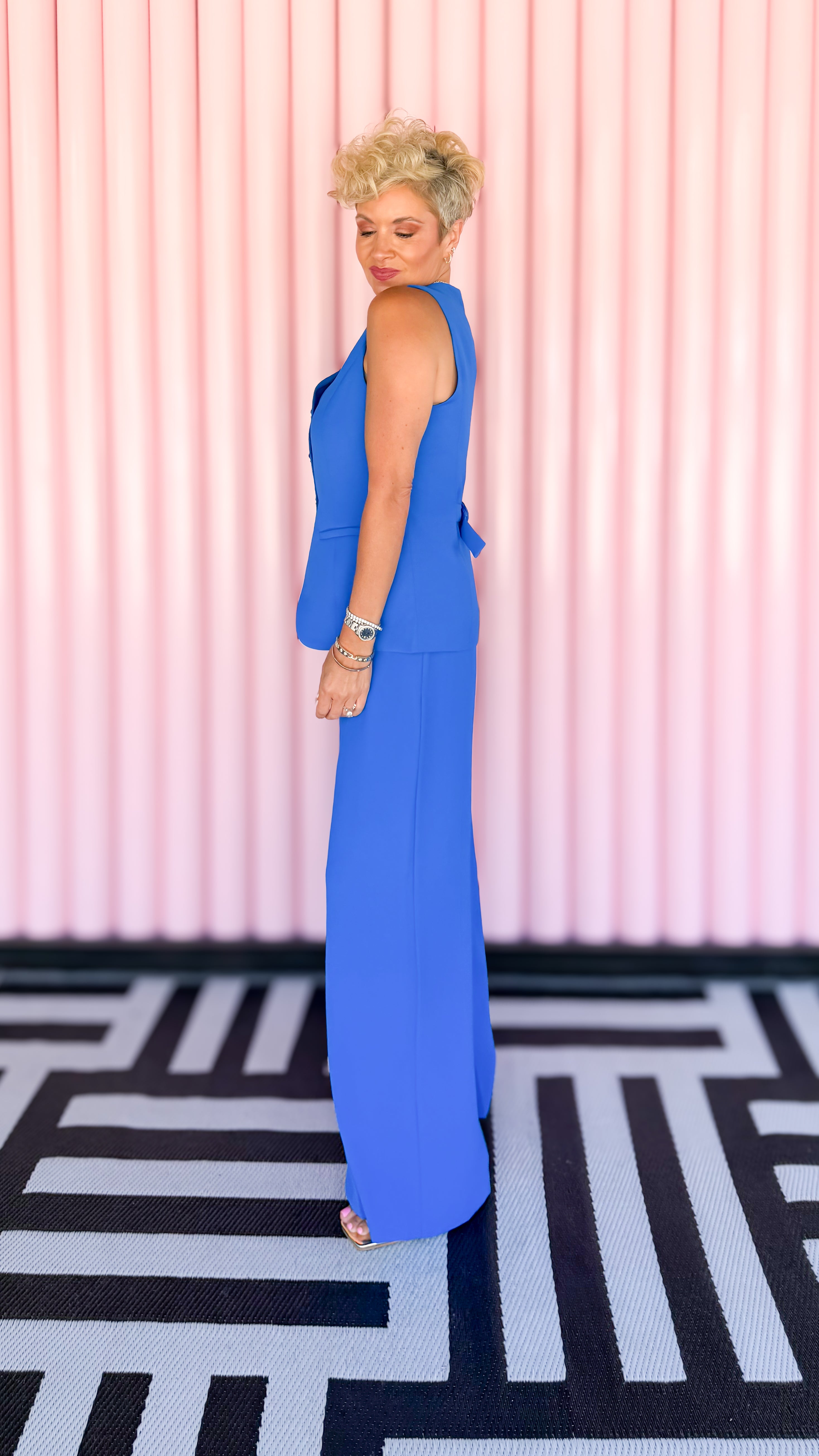 High Wasted Trouser/Royal Blue