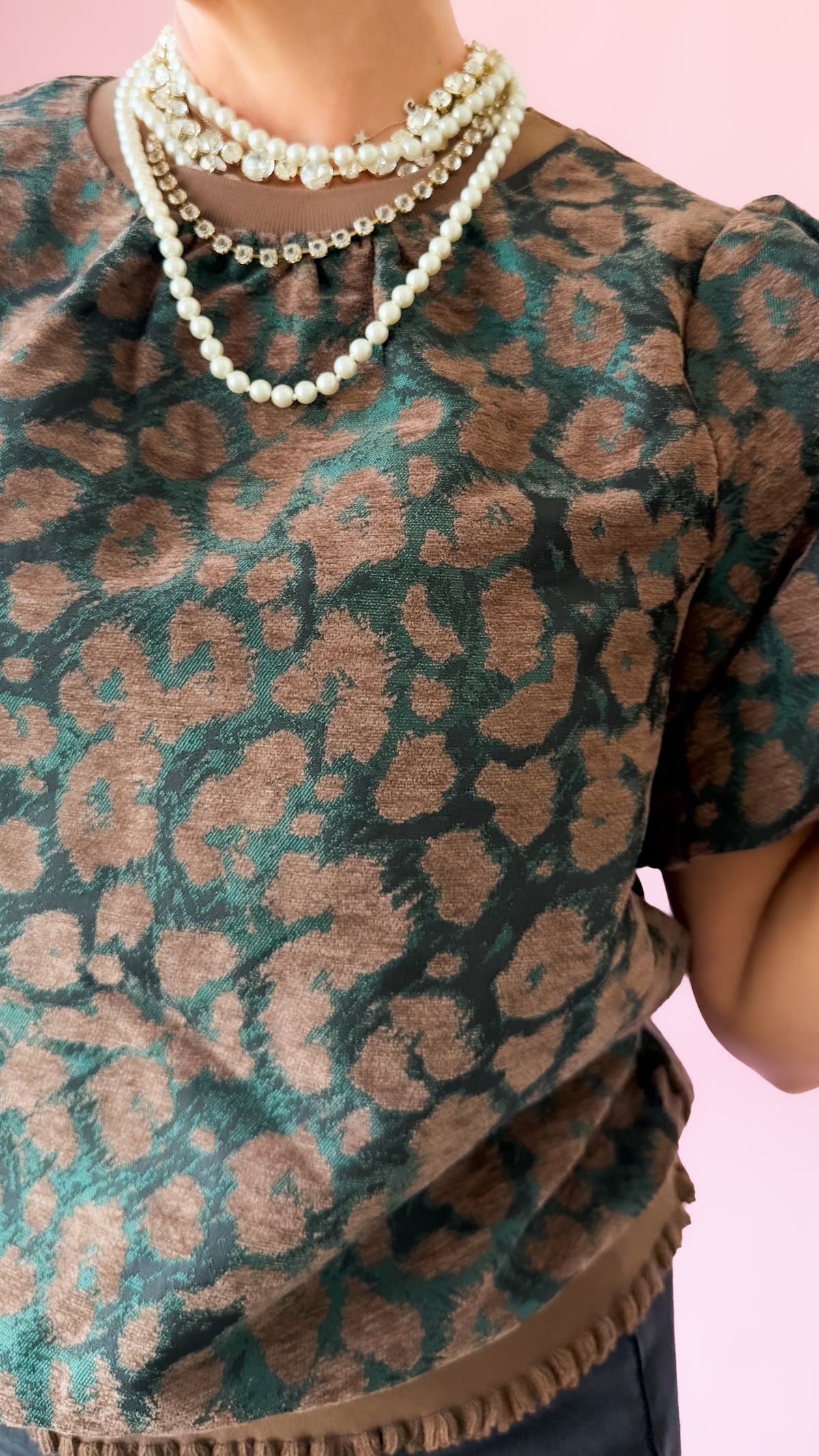 Roxie Bubble Top/Jade/Brown