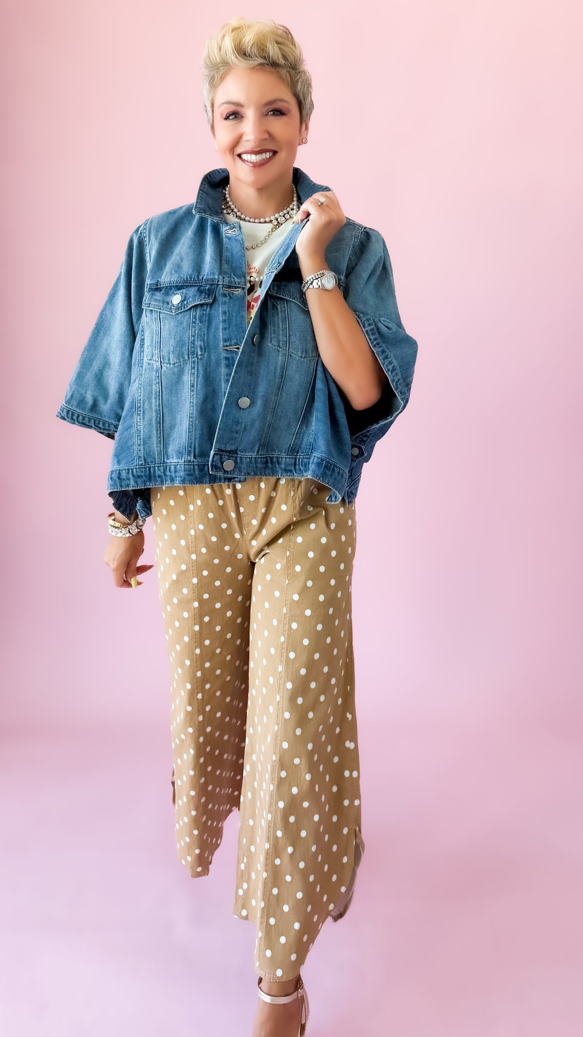 Edna Cape Jacket/Light Denim