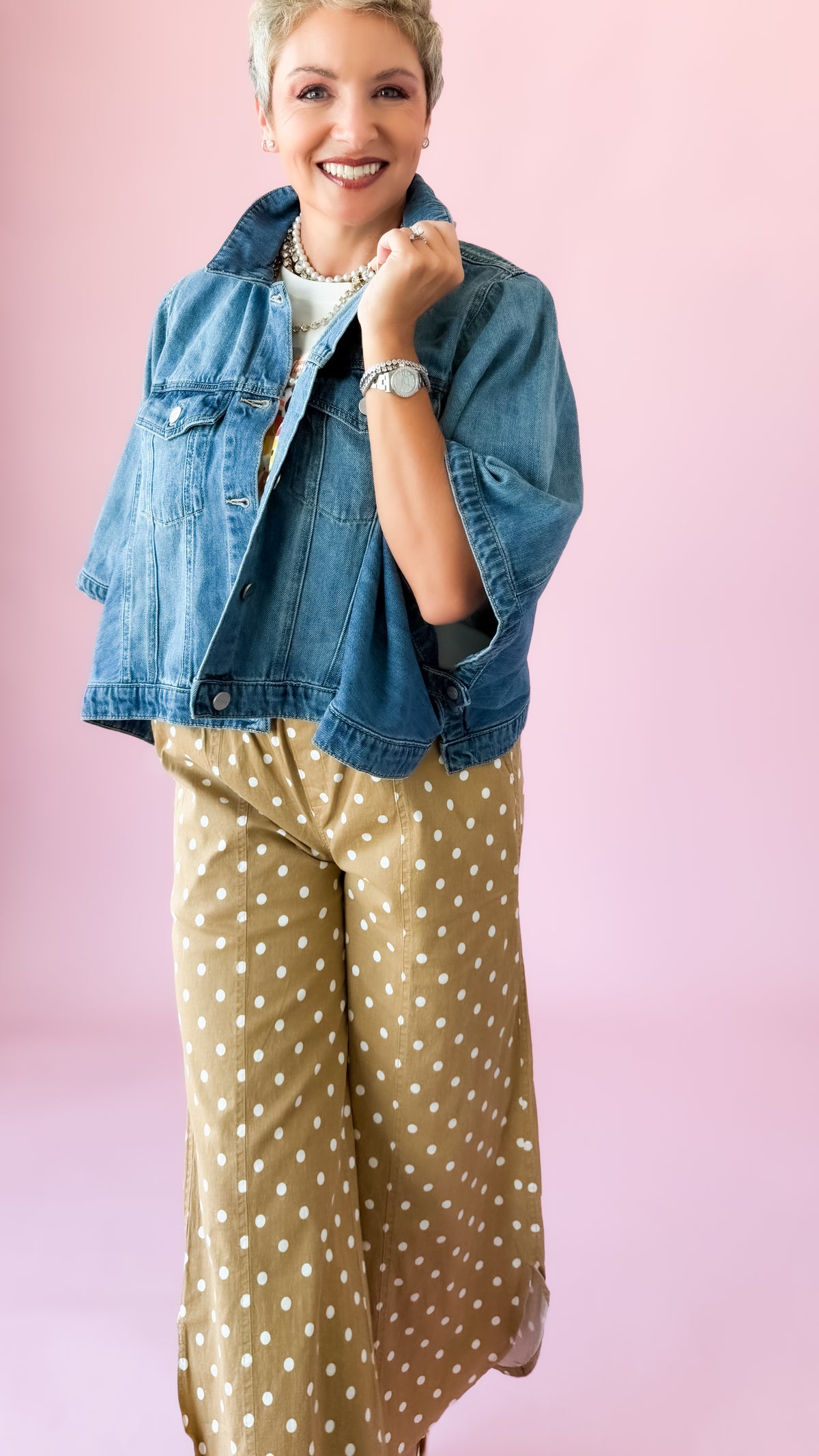 Edna Cape Jacket/Light Denim