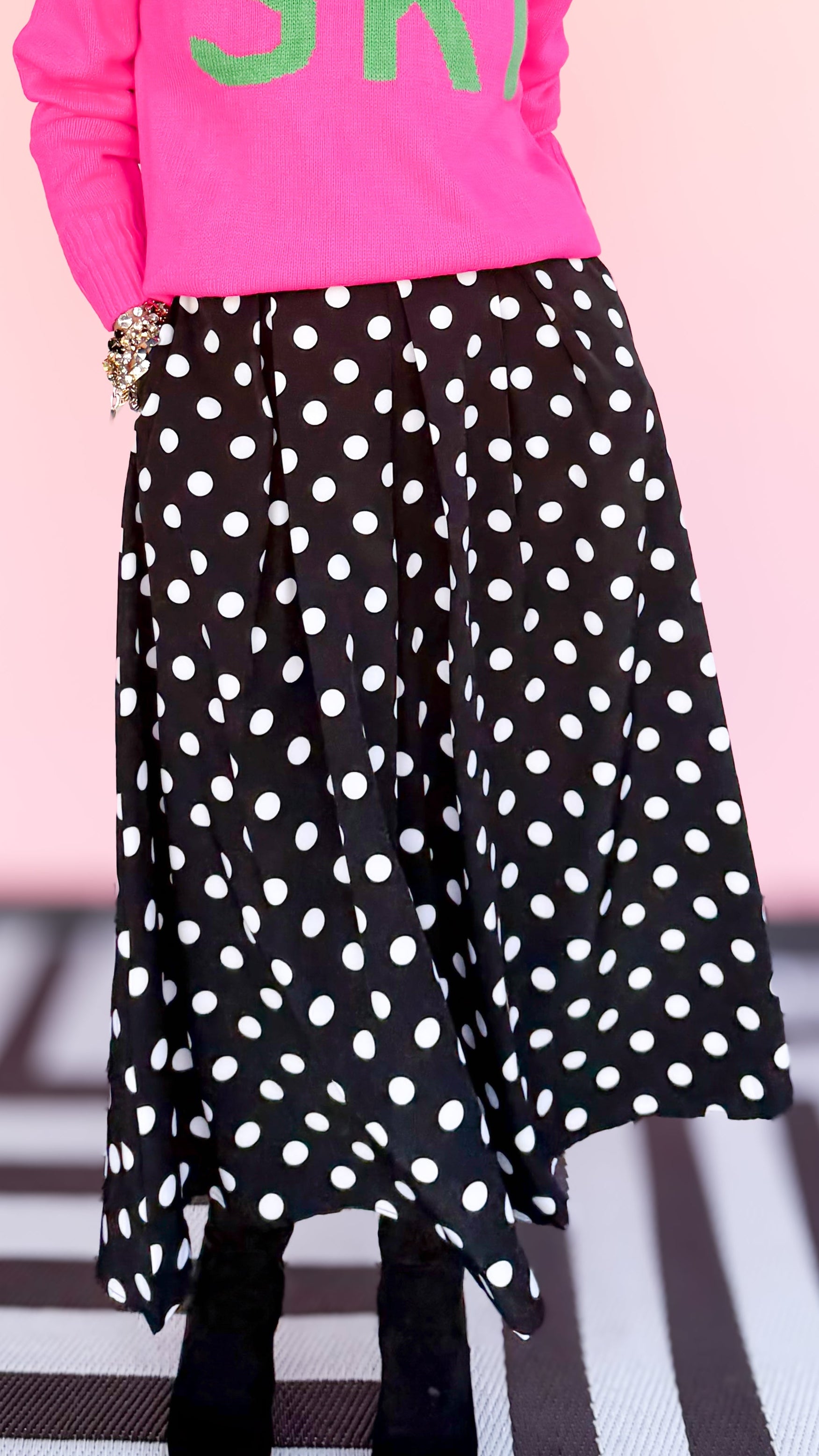 Black & White Polka Dot Skirt