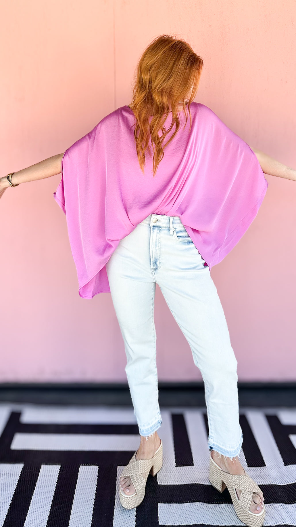 Lavender Washed Poly Silk Top - The BLVD
