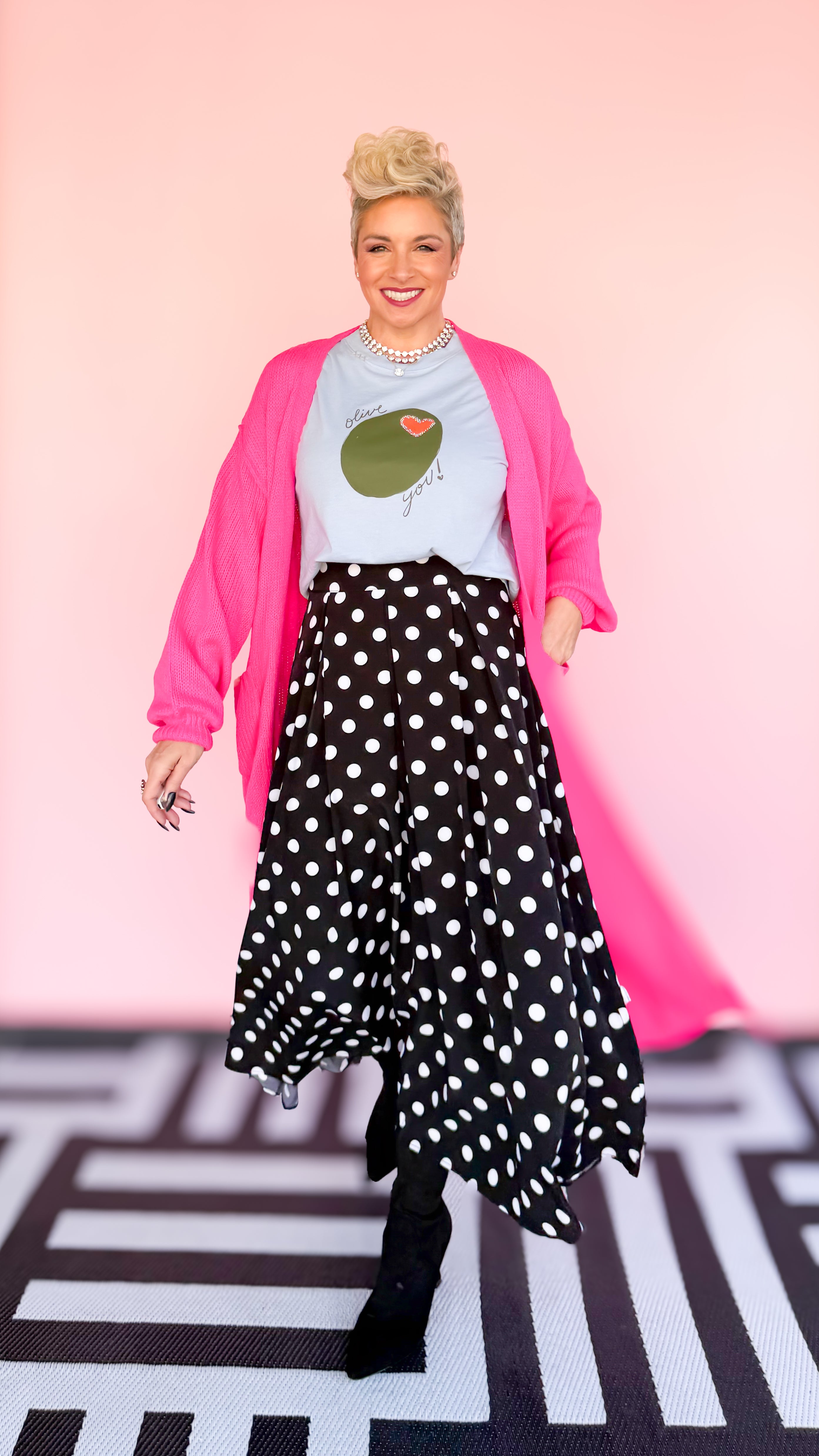 Knit Duster/Hot Pink