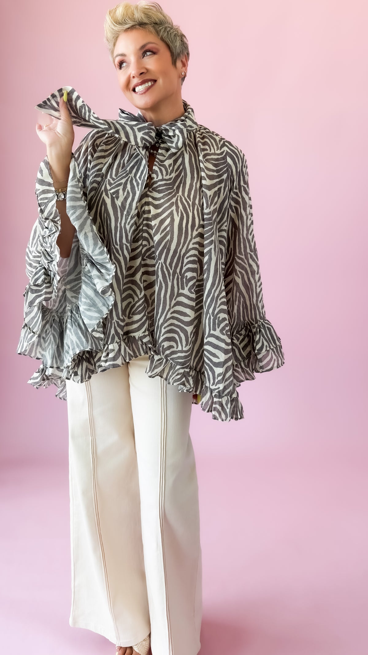 Oversized Zebra Blouse