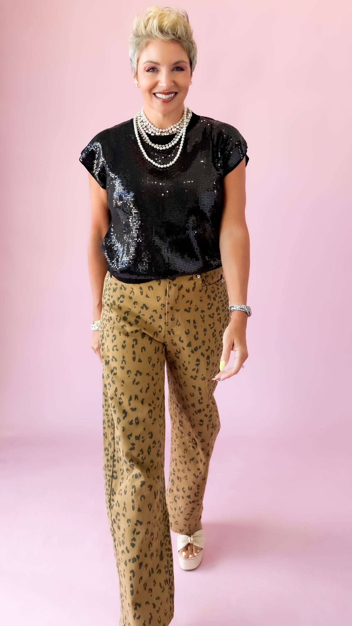 Sierra Sequin Top/Black