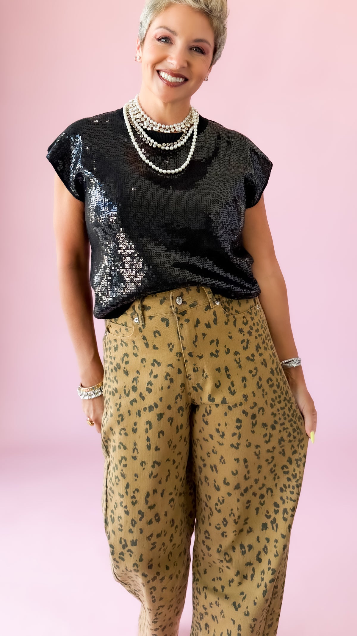 Tessa Cheetah Pants/Camel