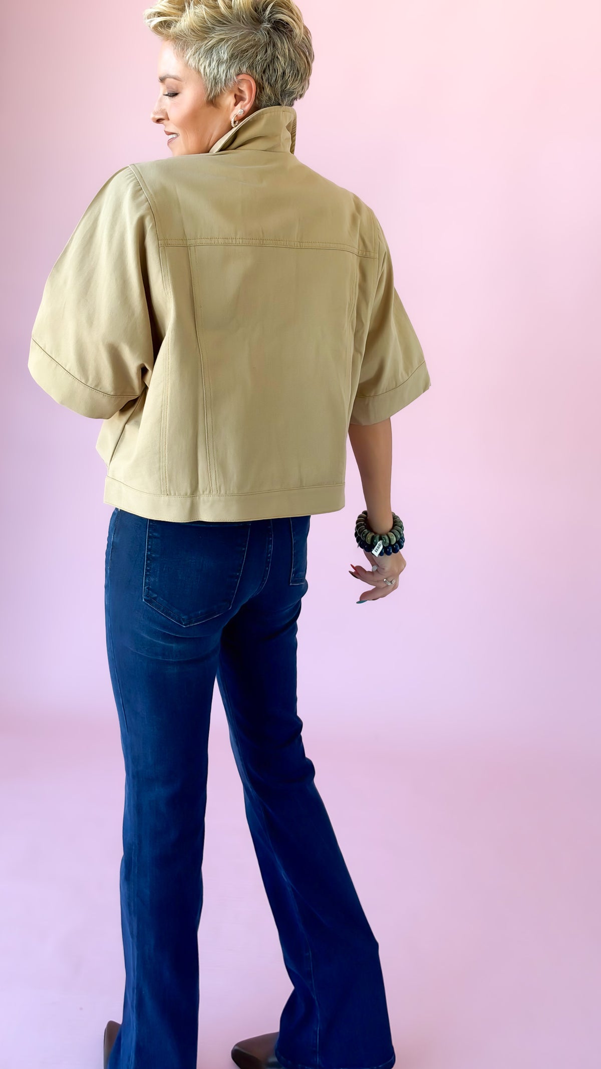 Oversized Twill Jacket/Taupe
