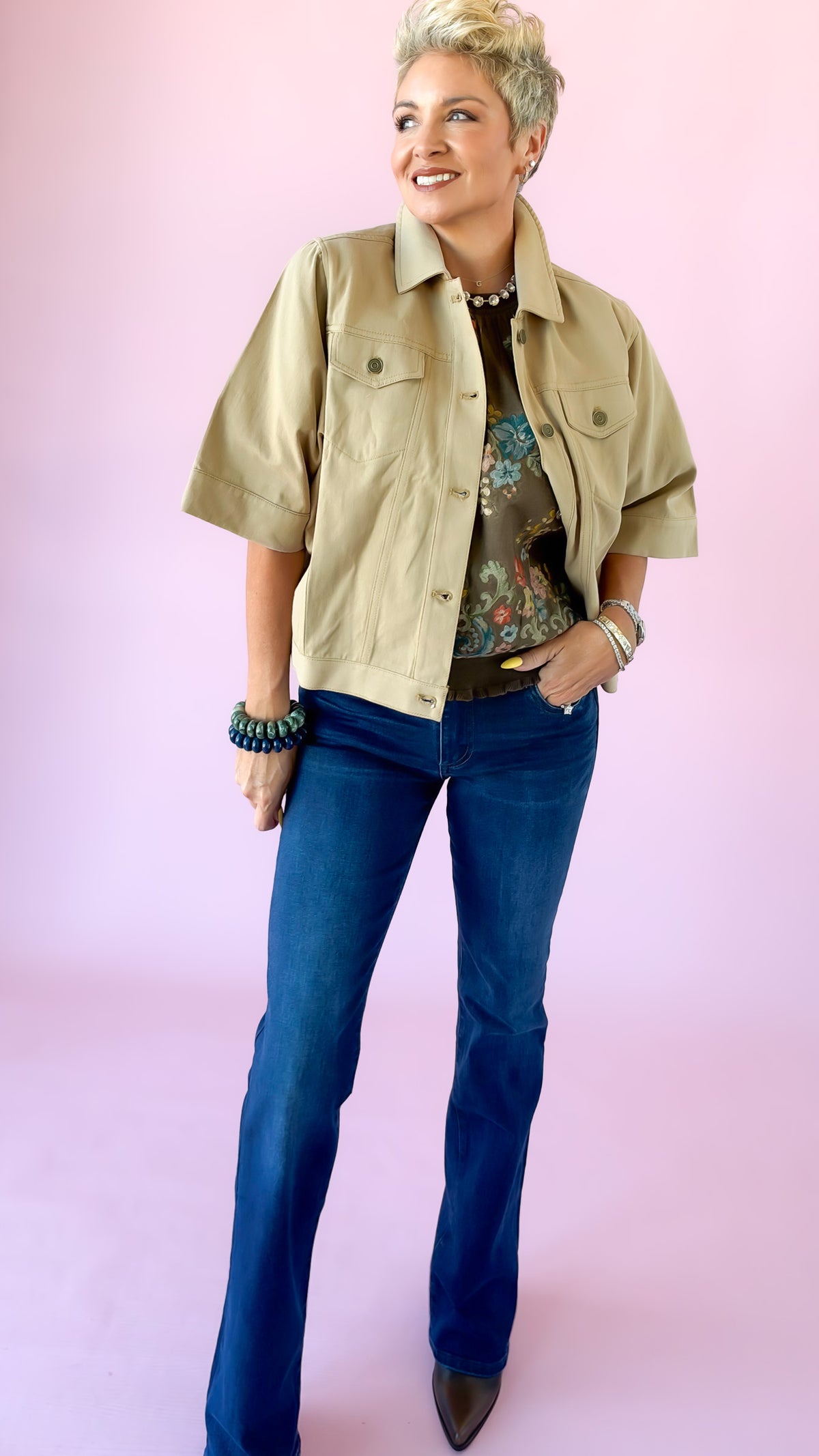 Oversized Twill Jacket/Taupe