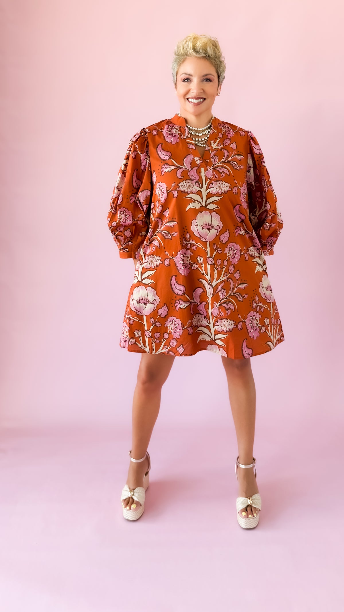 Rhetta Mini Dress/Rust