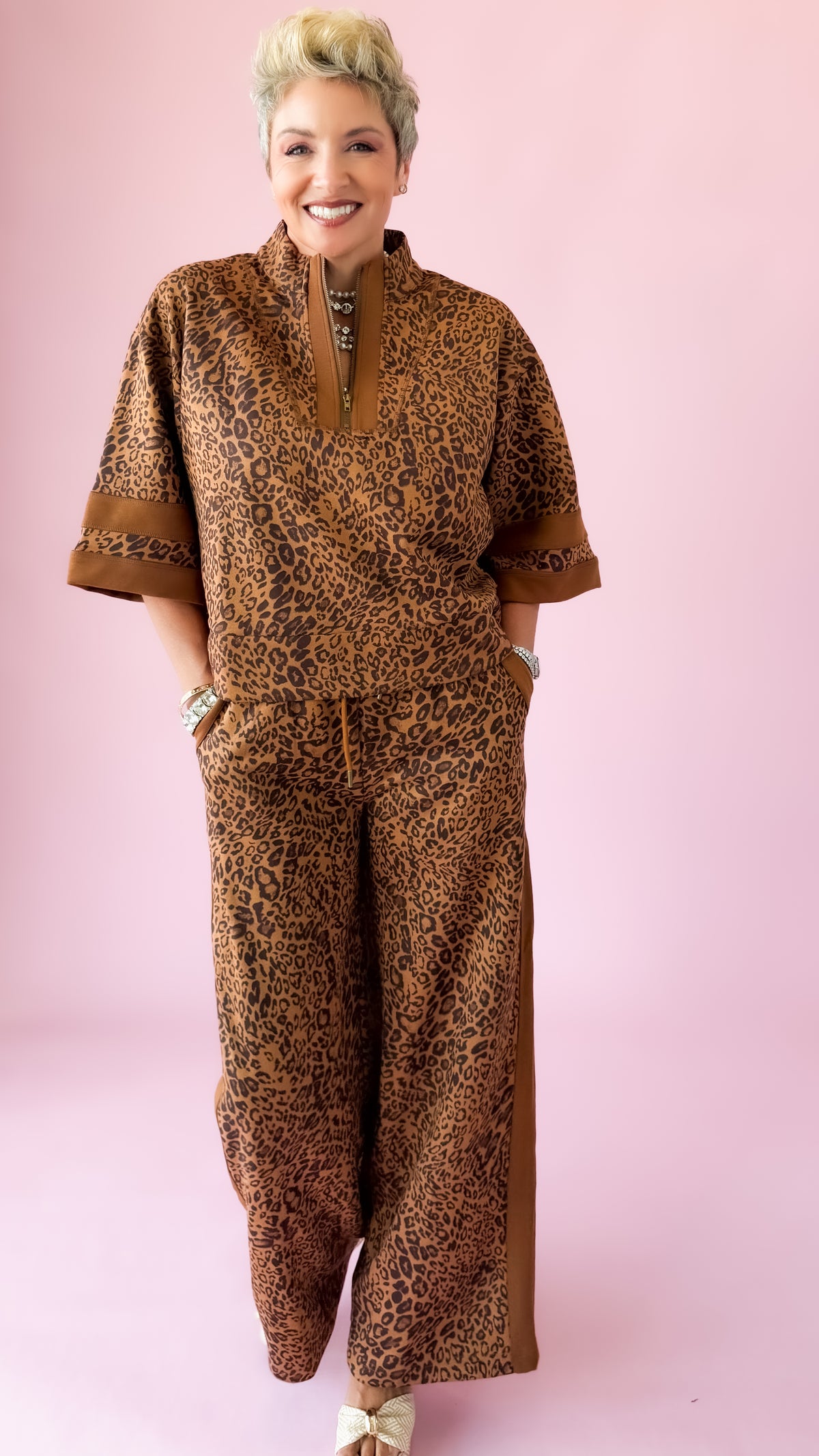 Elizabeth Leopard Pants/Toffee