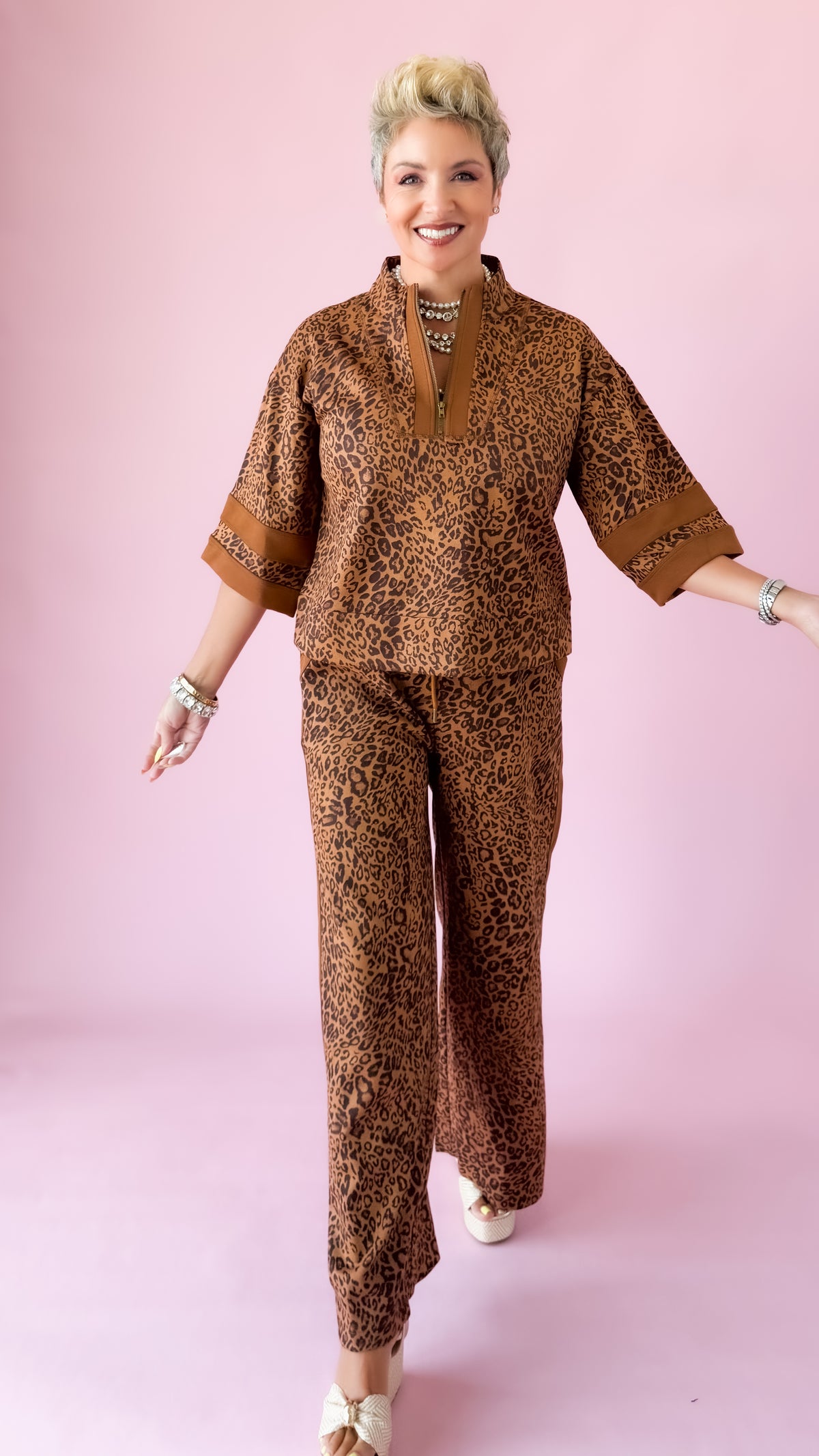 Elizabeth Leopard Pants/Toffee