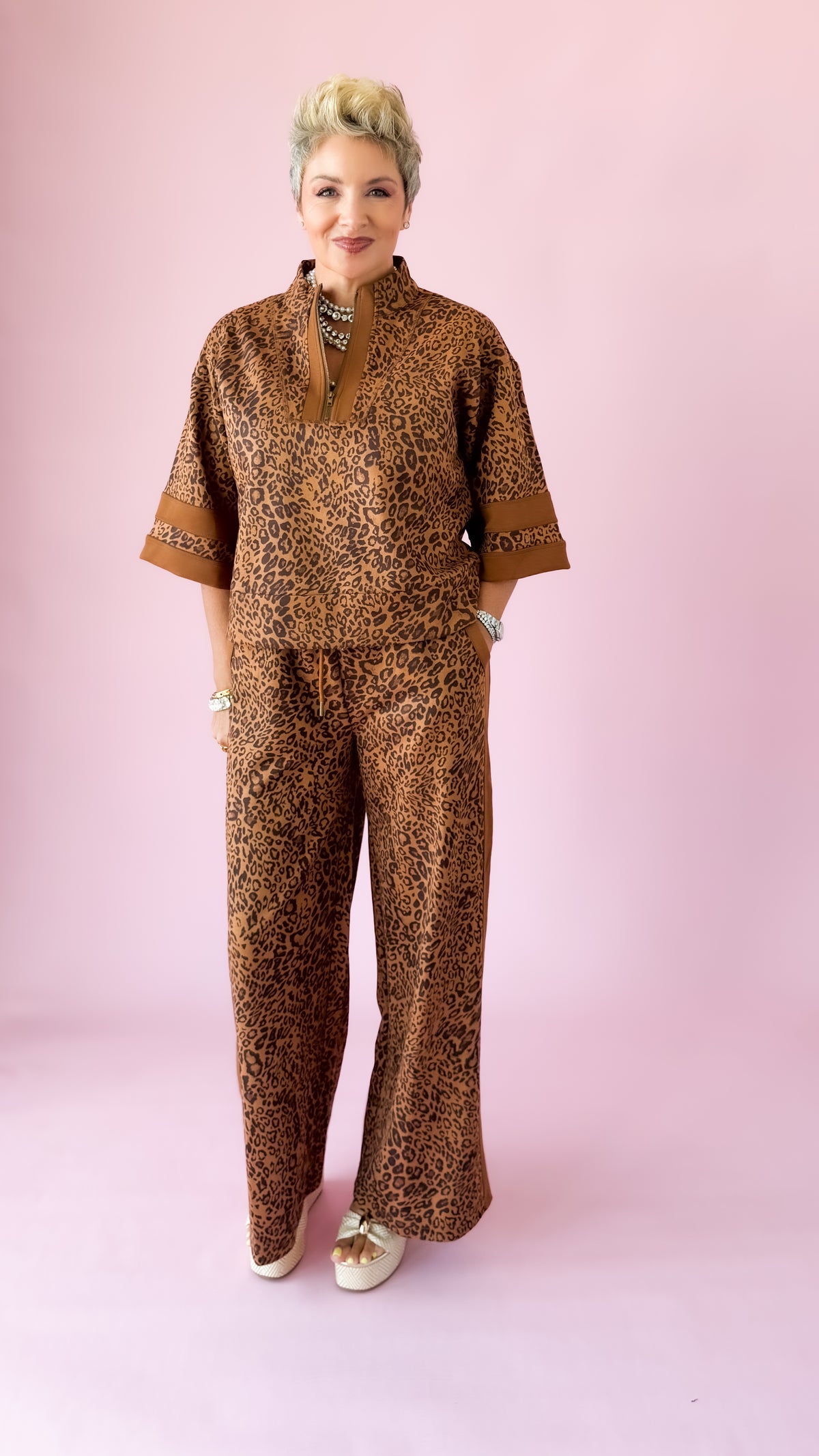 Elizabeth Leopard Pants/Toffee