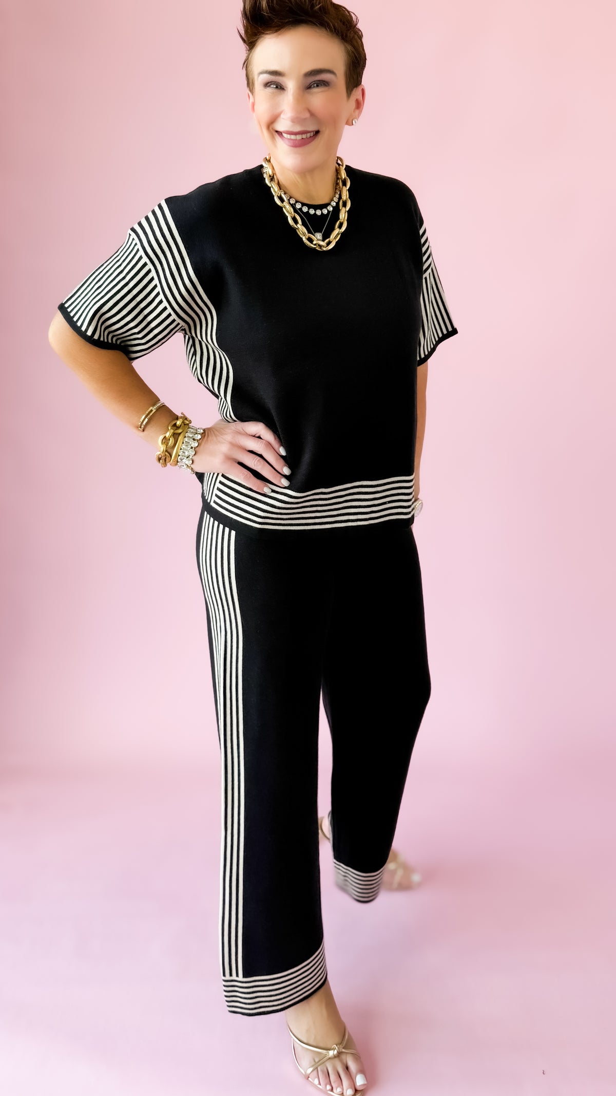 Abstract Luxe Top/Black