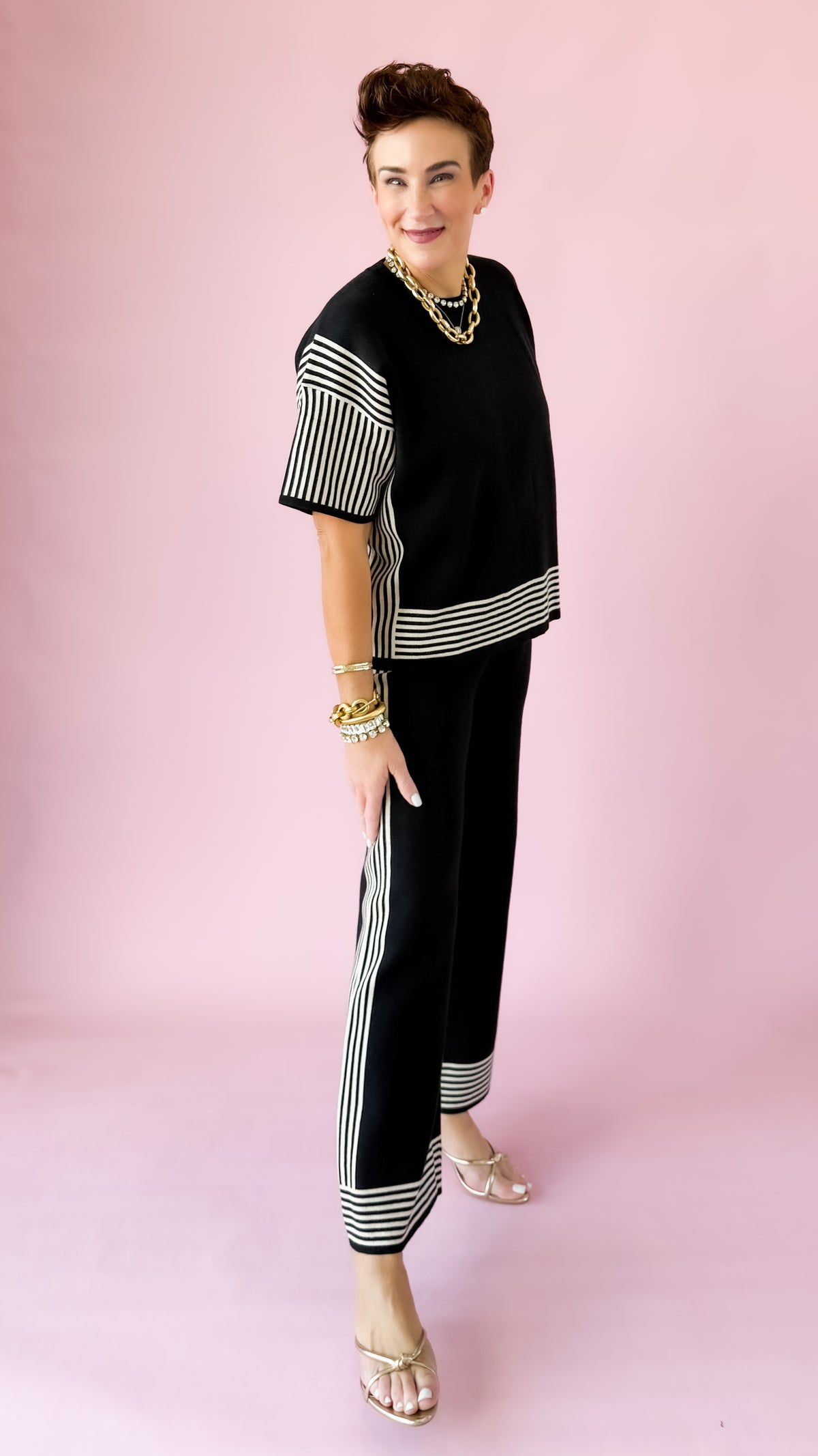 Abstract Luxe Pants/Black