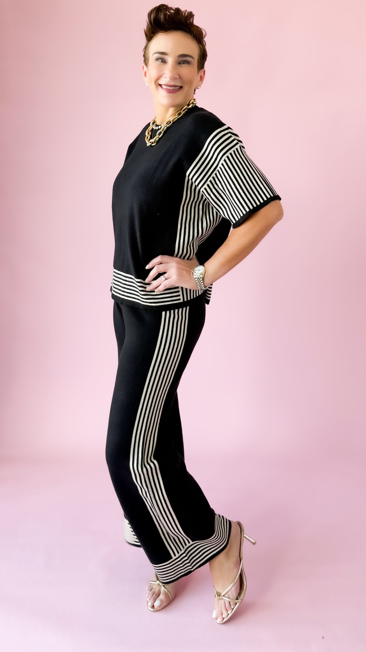 Abstract Luxe Top/Black