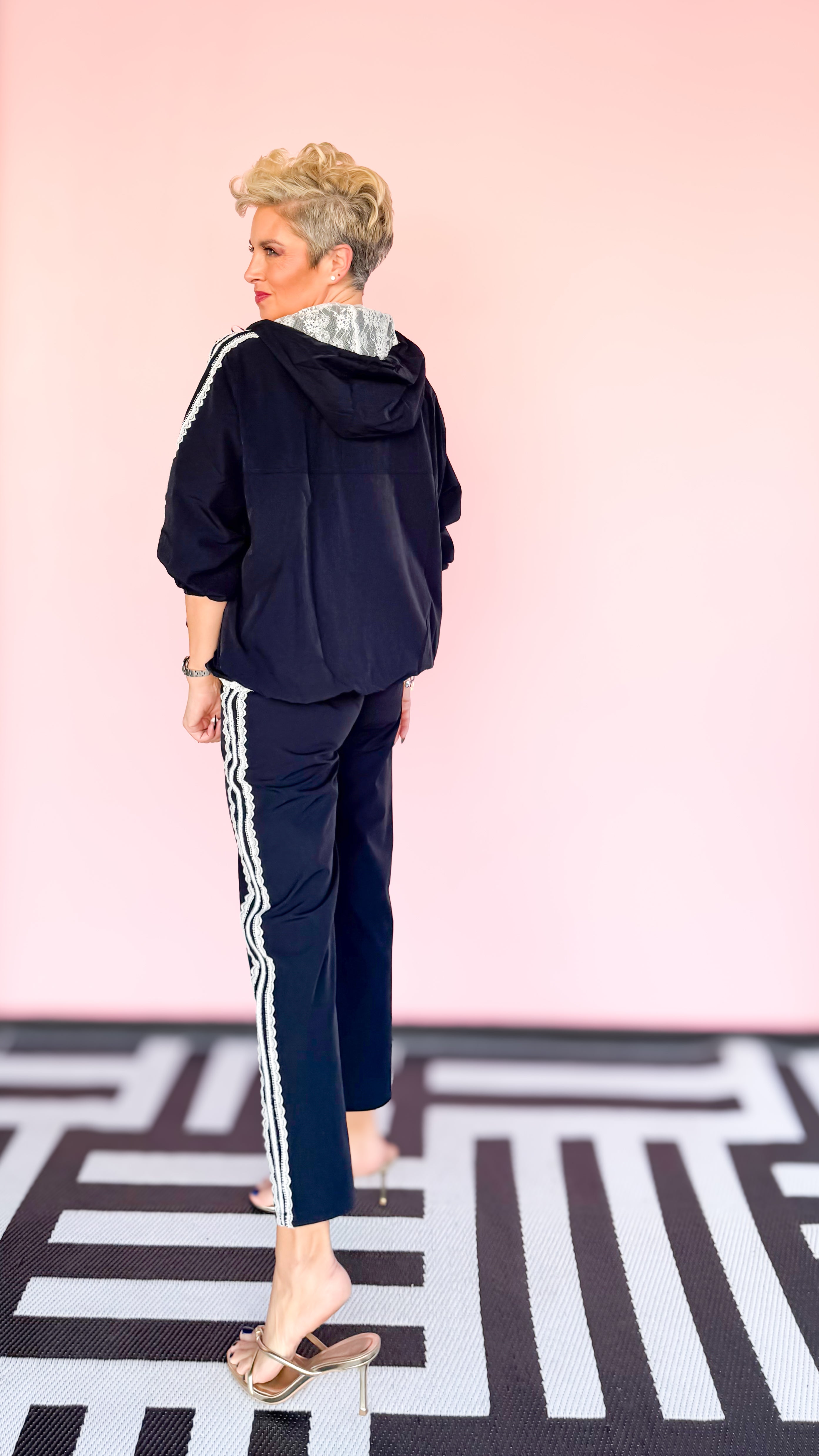 Jameson Lace Track Jacket/Navy