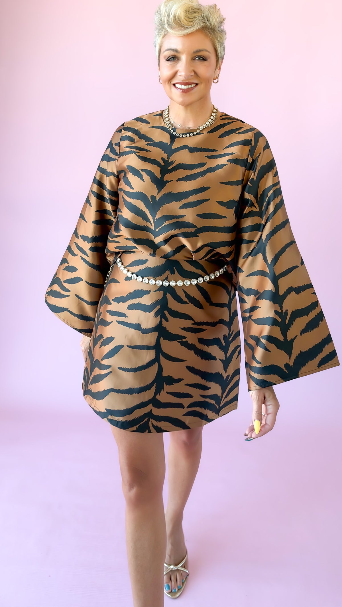 Tiger Mini Skirt/Brown/Black