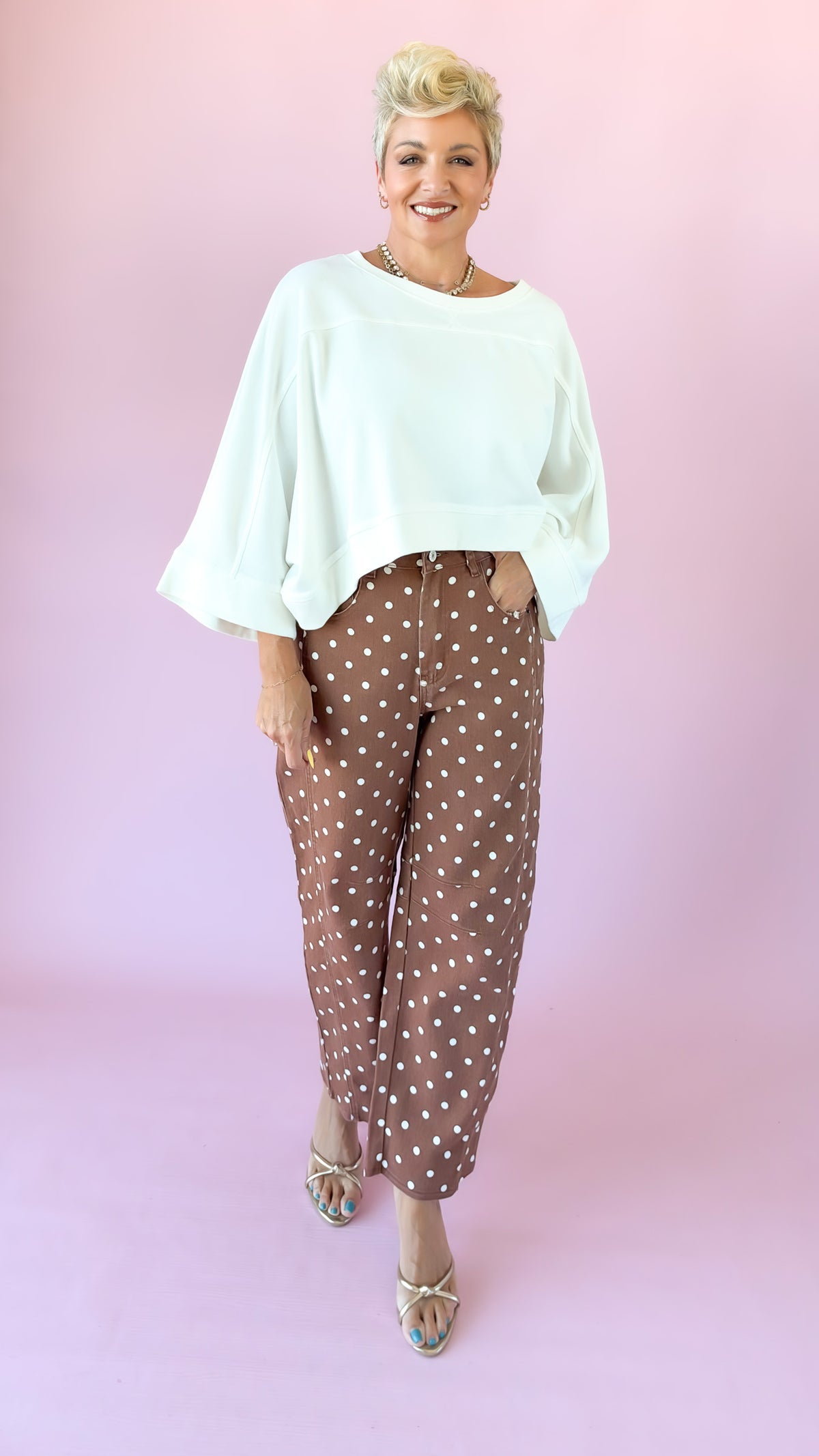 Ovette Barrel Leg Jeans/Brown