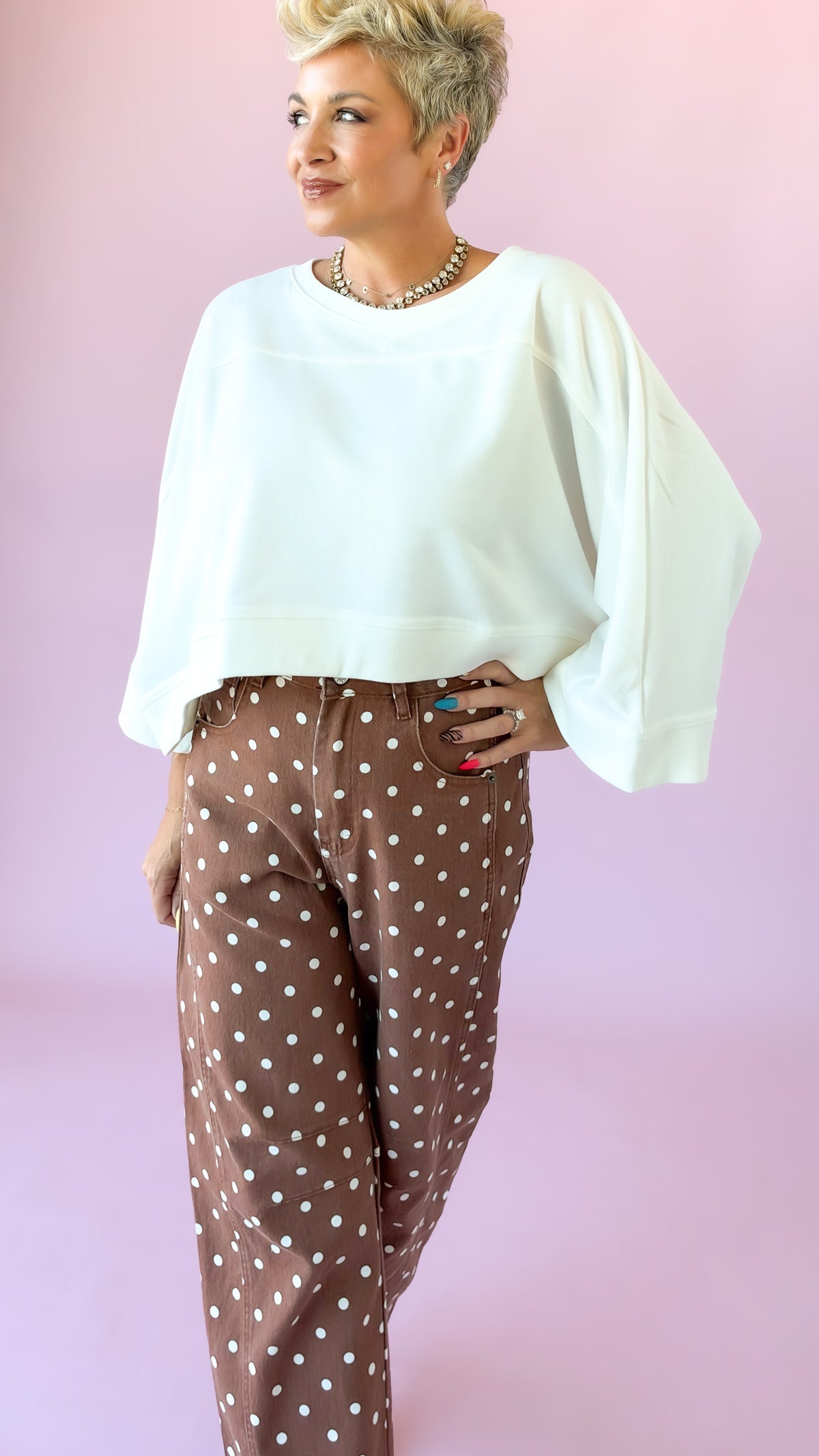 Ovette Barrel Leg Jeans/Brown