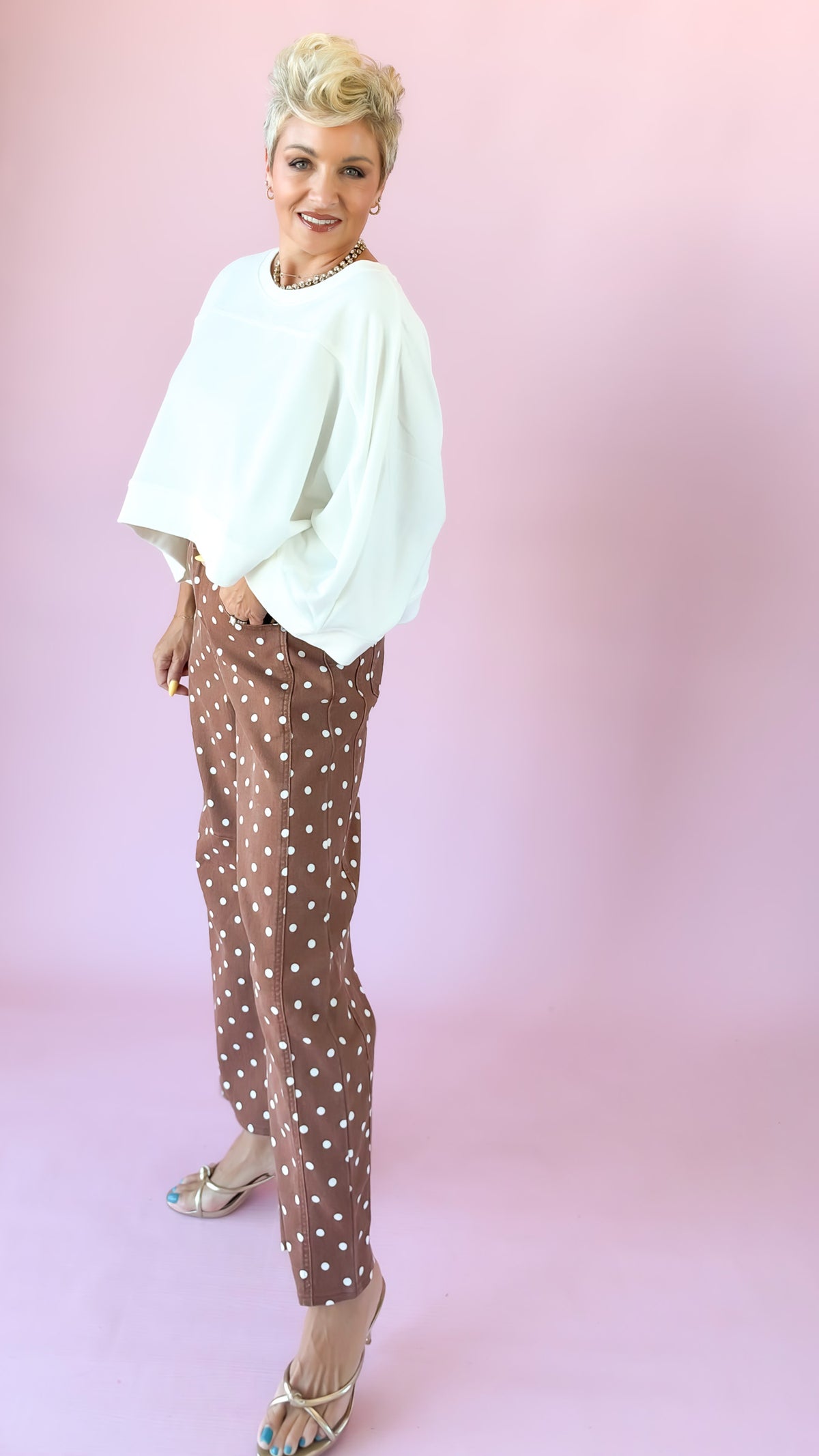 Ovette Barrel Leg Jeans/Brown