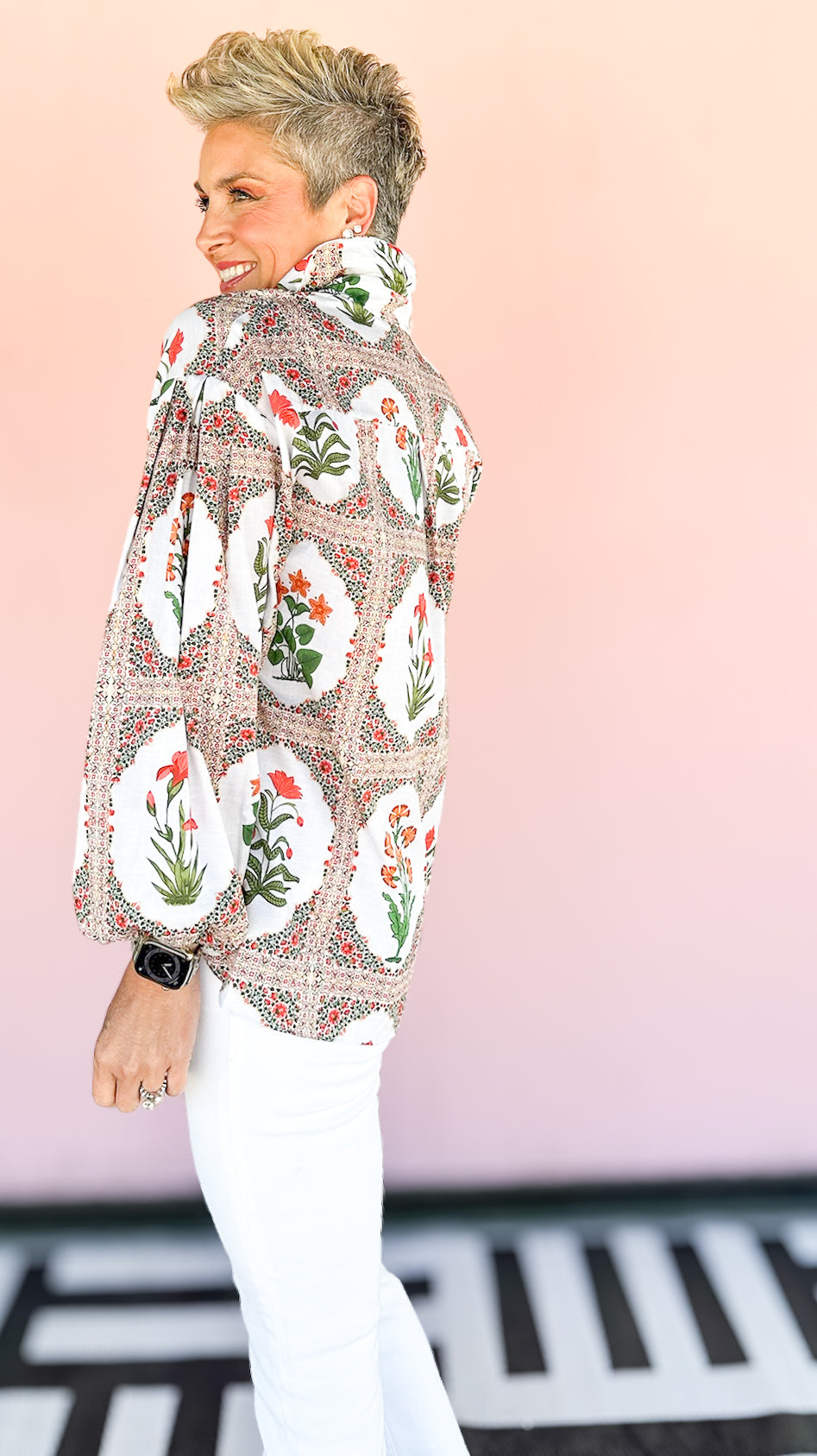Motivo Floral Top/Cream