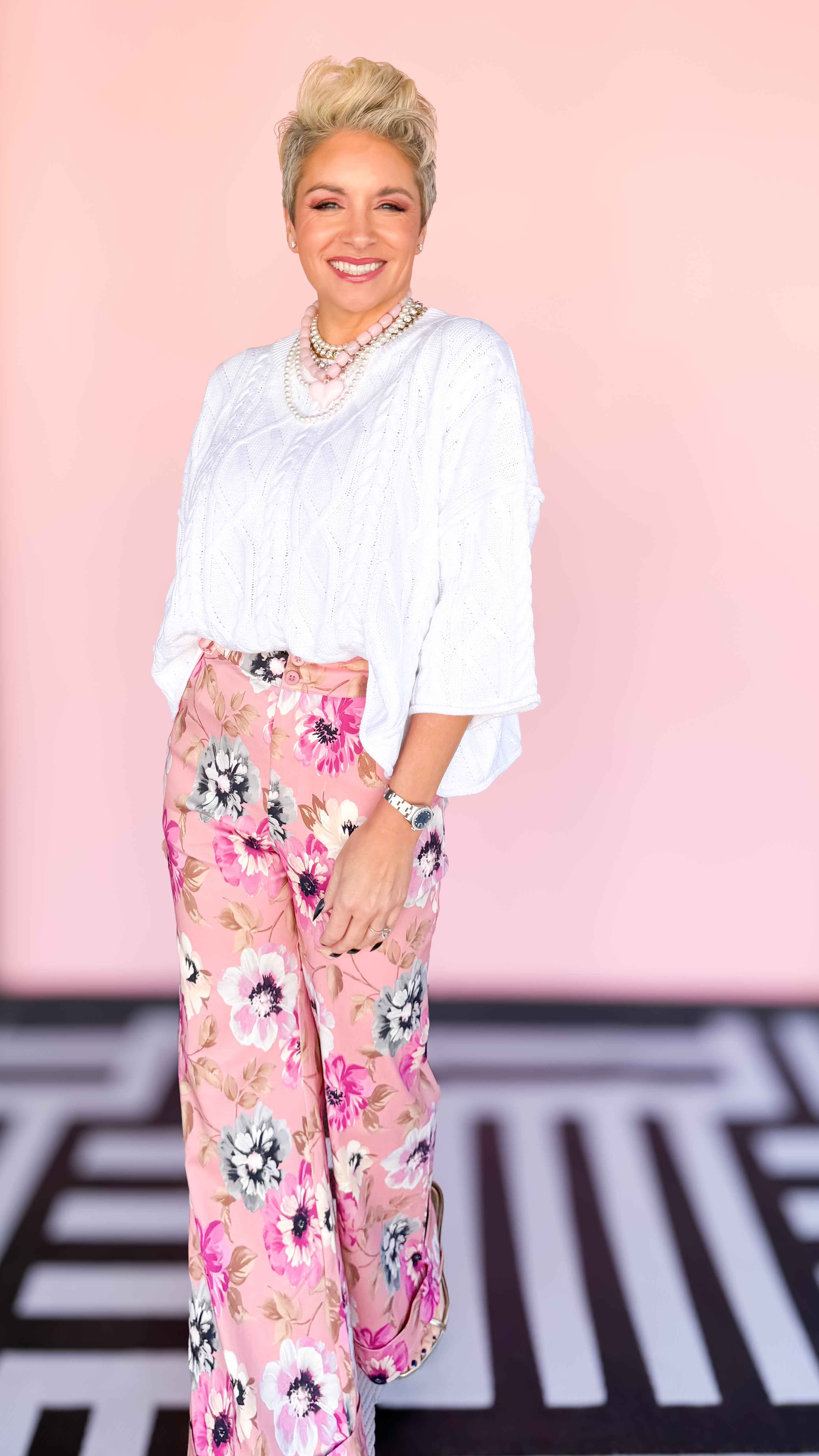 Bell Sleeve Cable Knit Sweater/Ivory