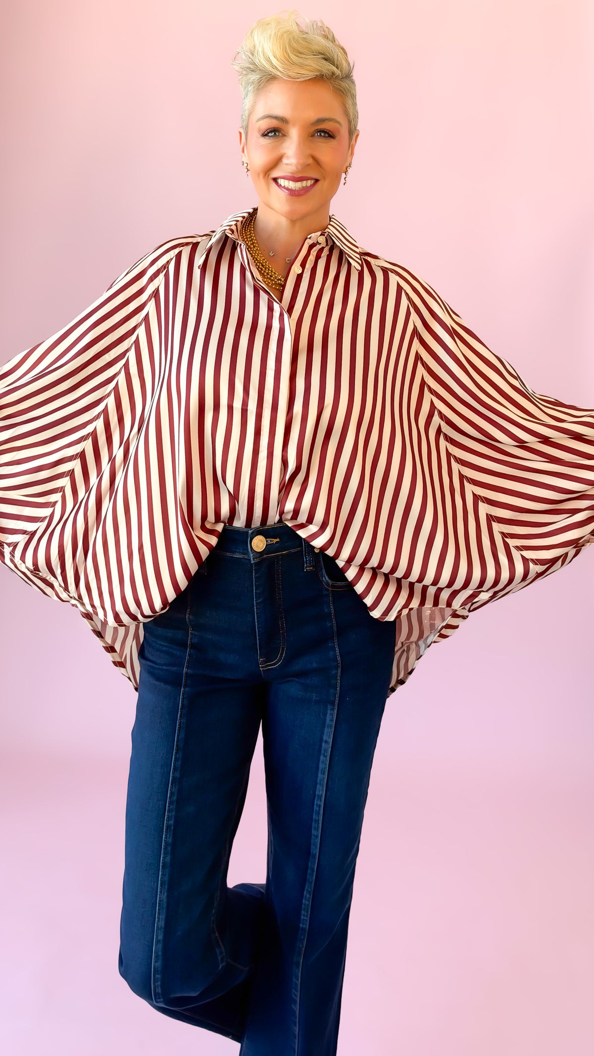 Oversized Dolman Sleeve Top/Merlot