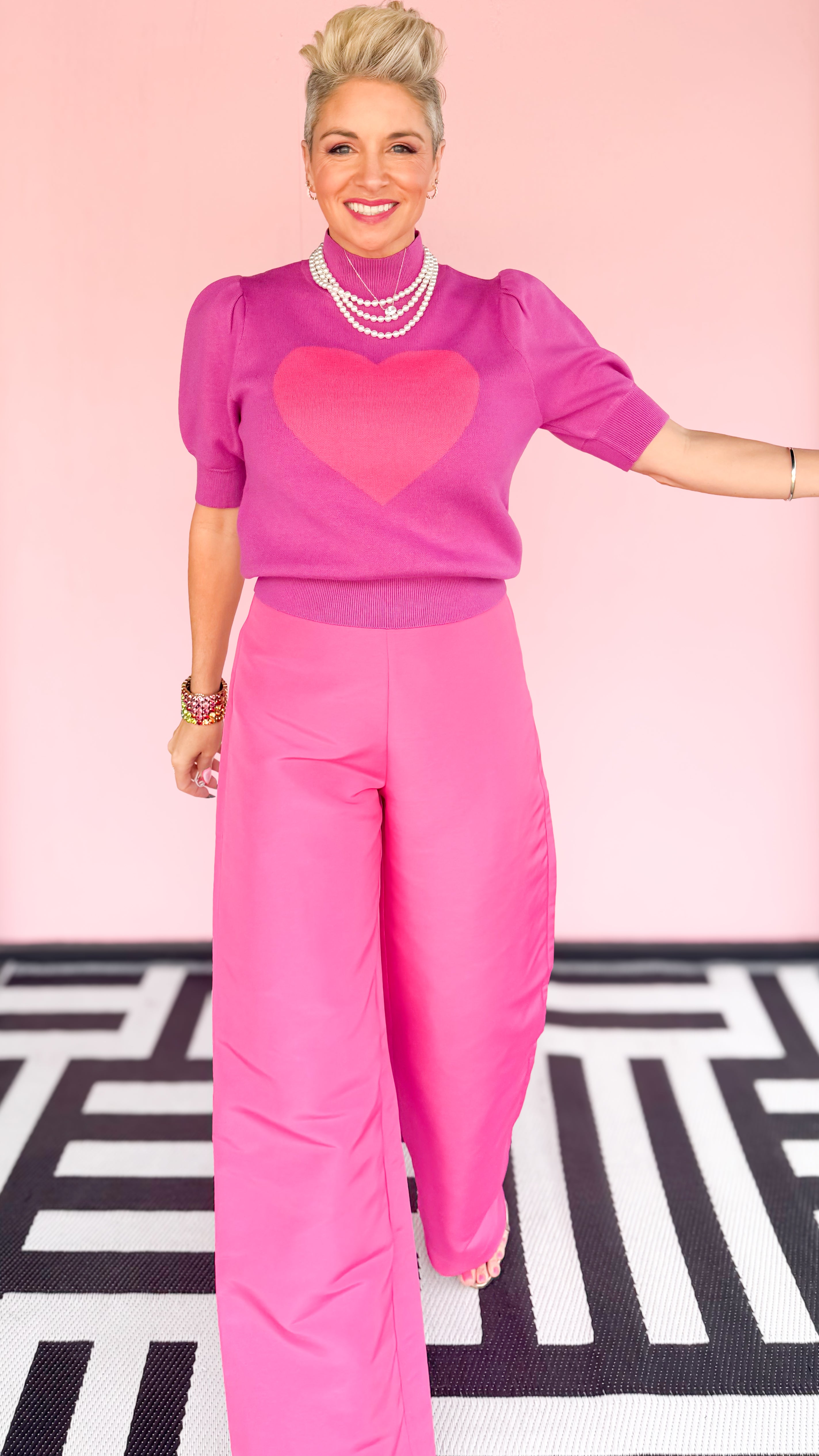 Russel Heart Puff Sleeve Sweater