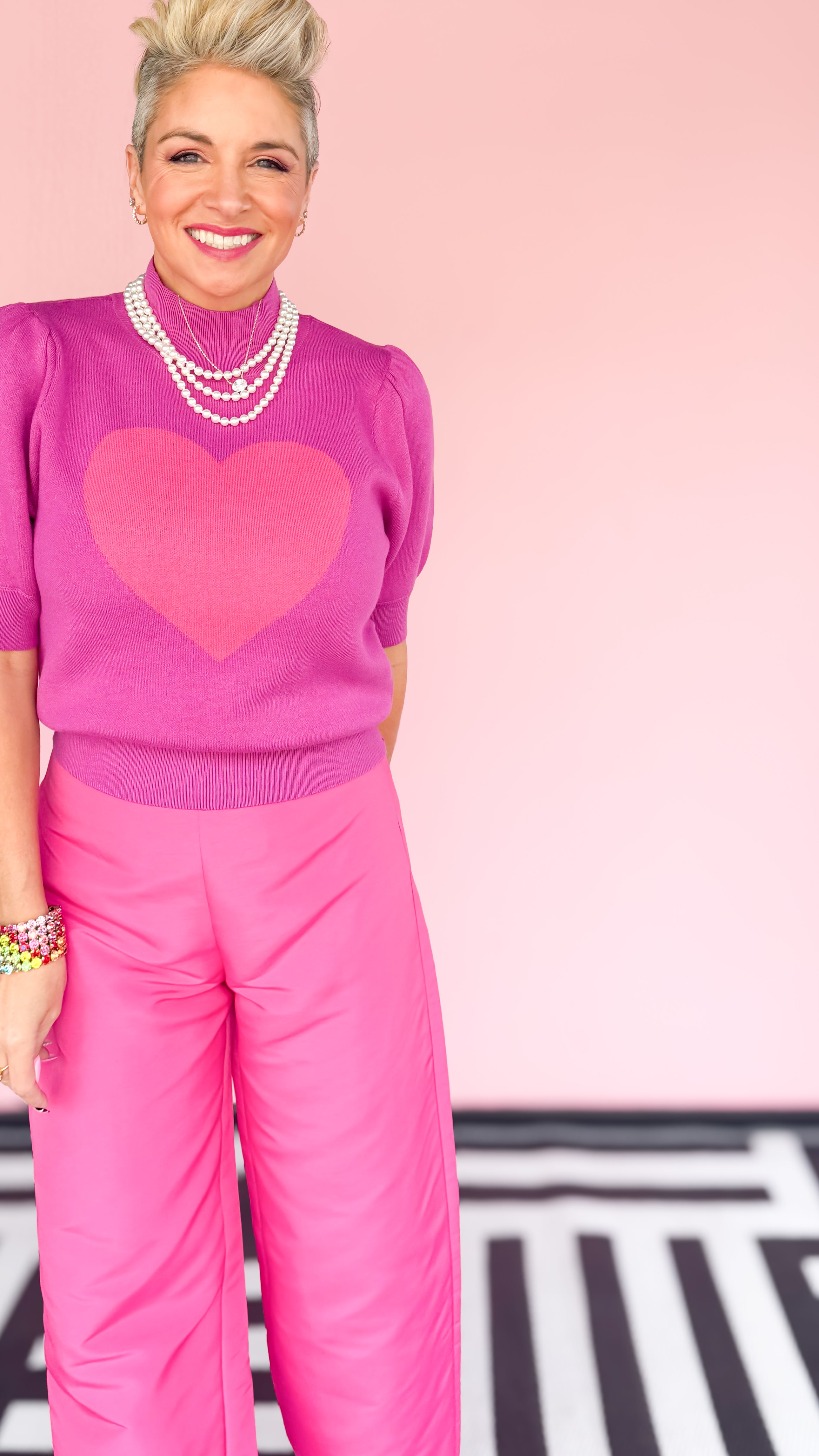 Russel Heart Puff Sleeve Sweater