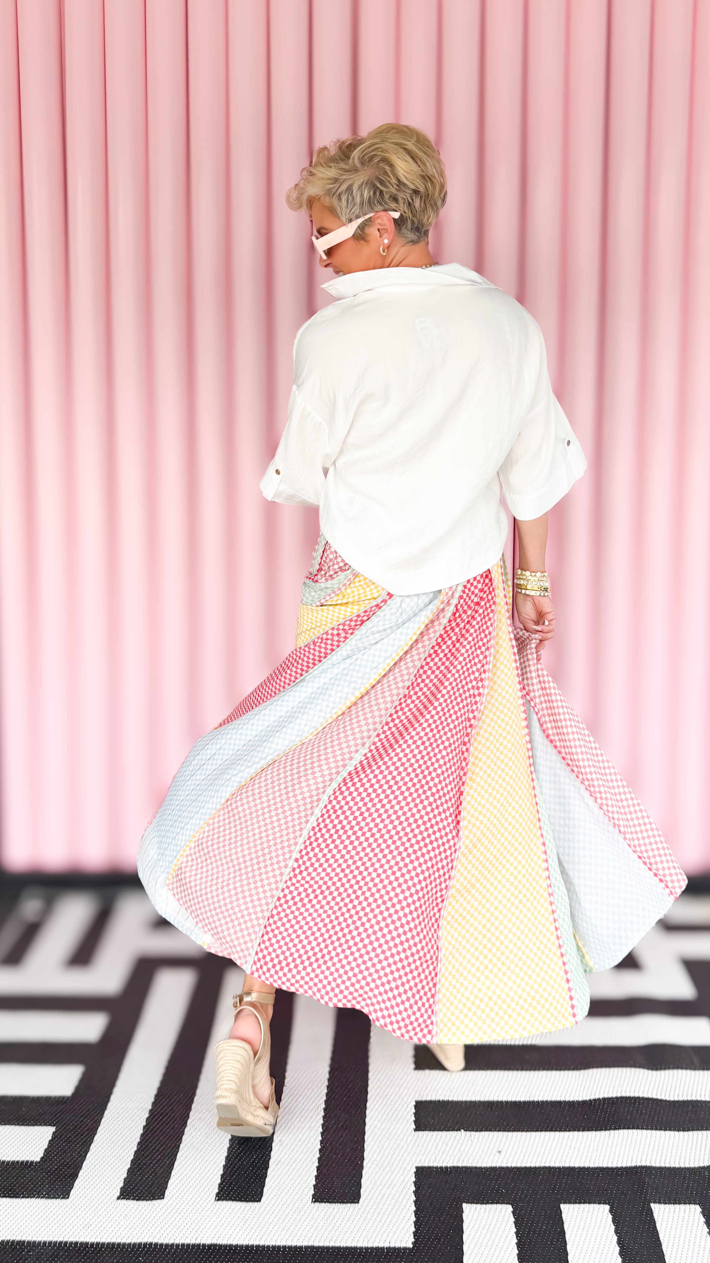 Fabiola Skirt w/Multi Checks