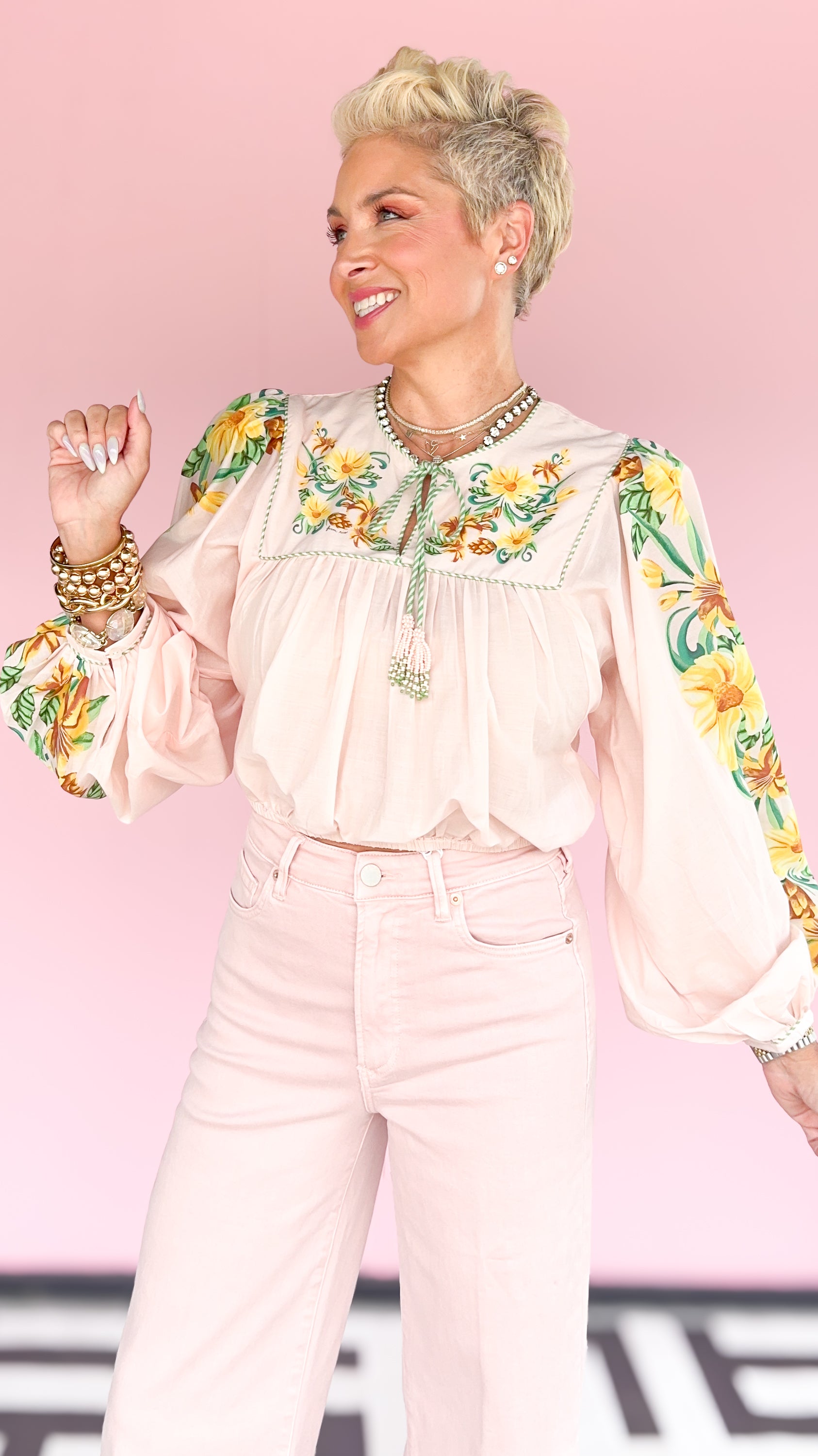 Botanical Beauty Top/Pink - The BLVD