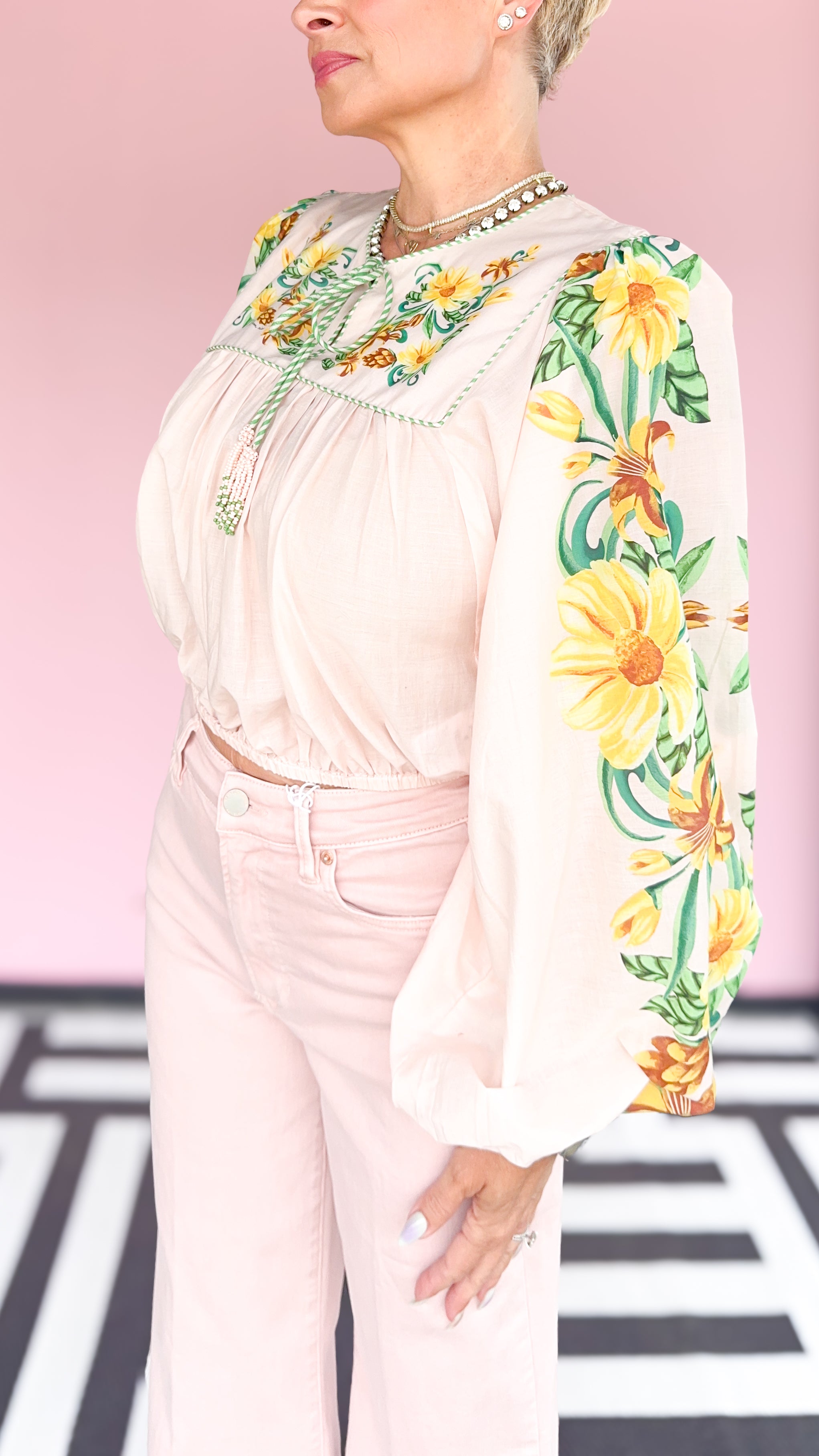 Botanical Beauty Top/Pink - The BLVD