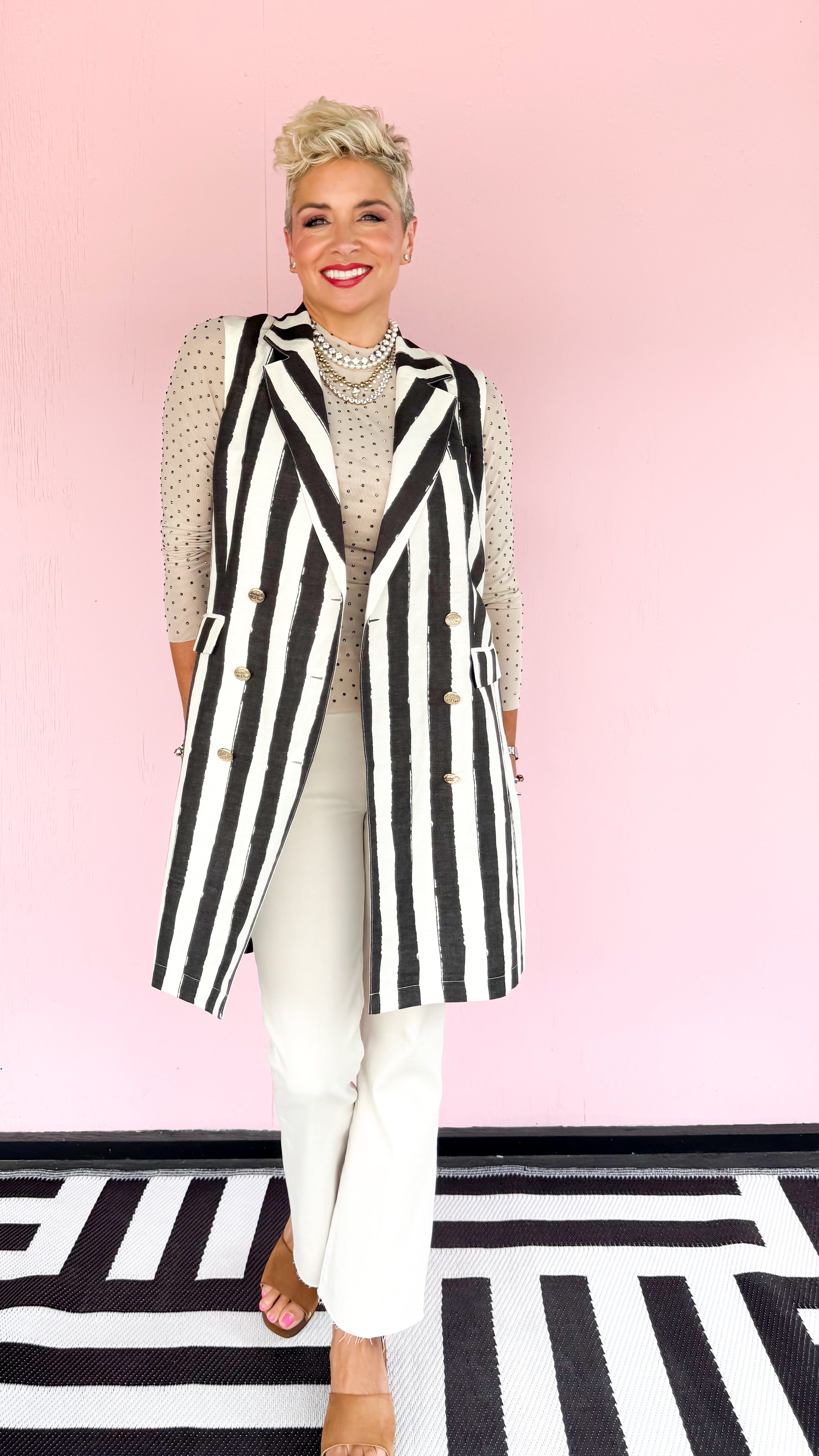 Veronica Stripe Noir Dress - The BLVD