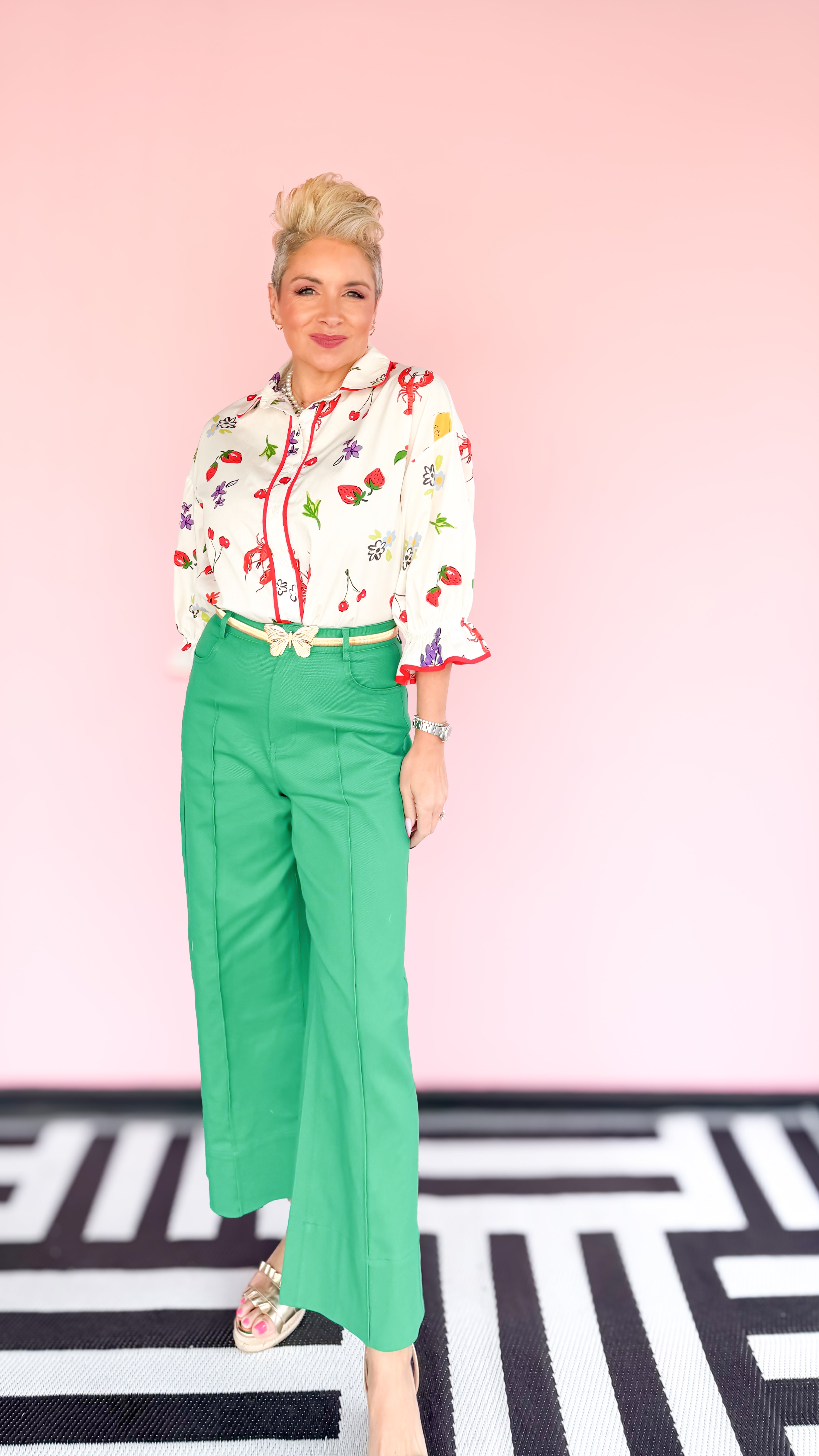 Whitney Wide Leg Colored Jean/Green