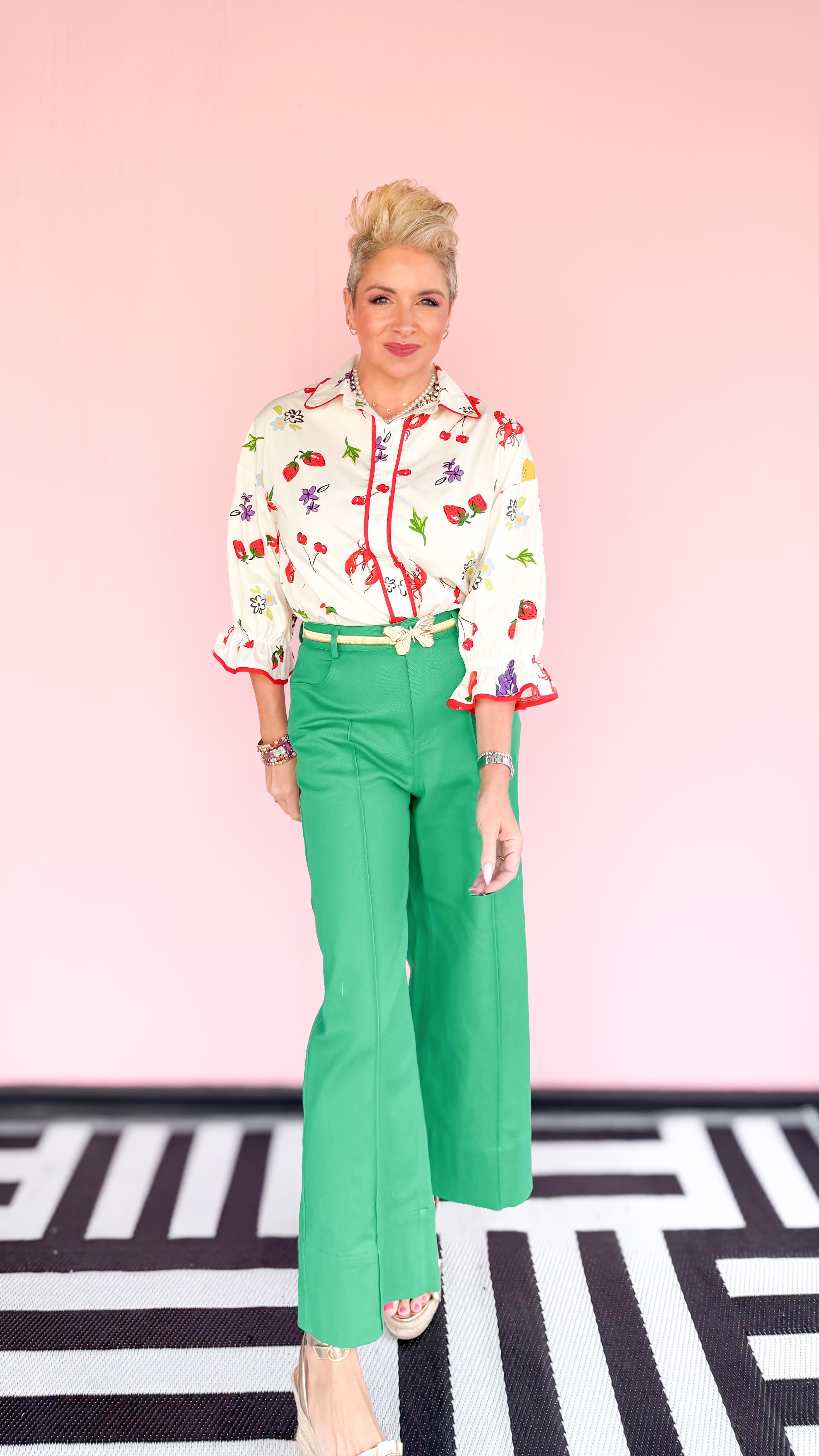 Whitney Wide Leg Colored Jean/Green