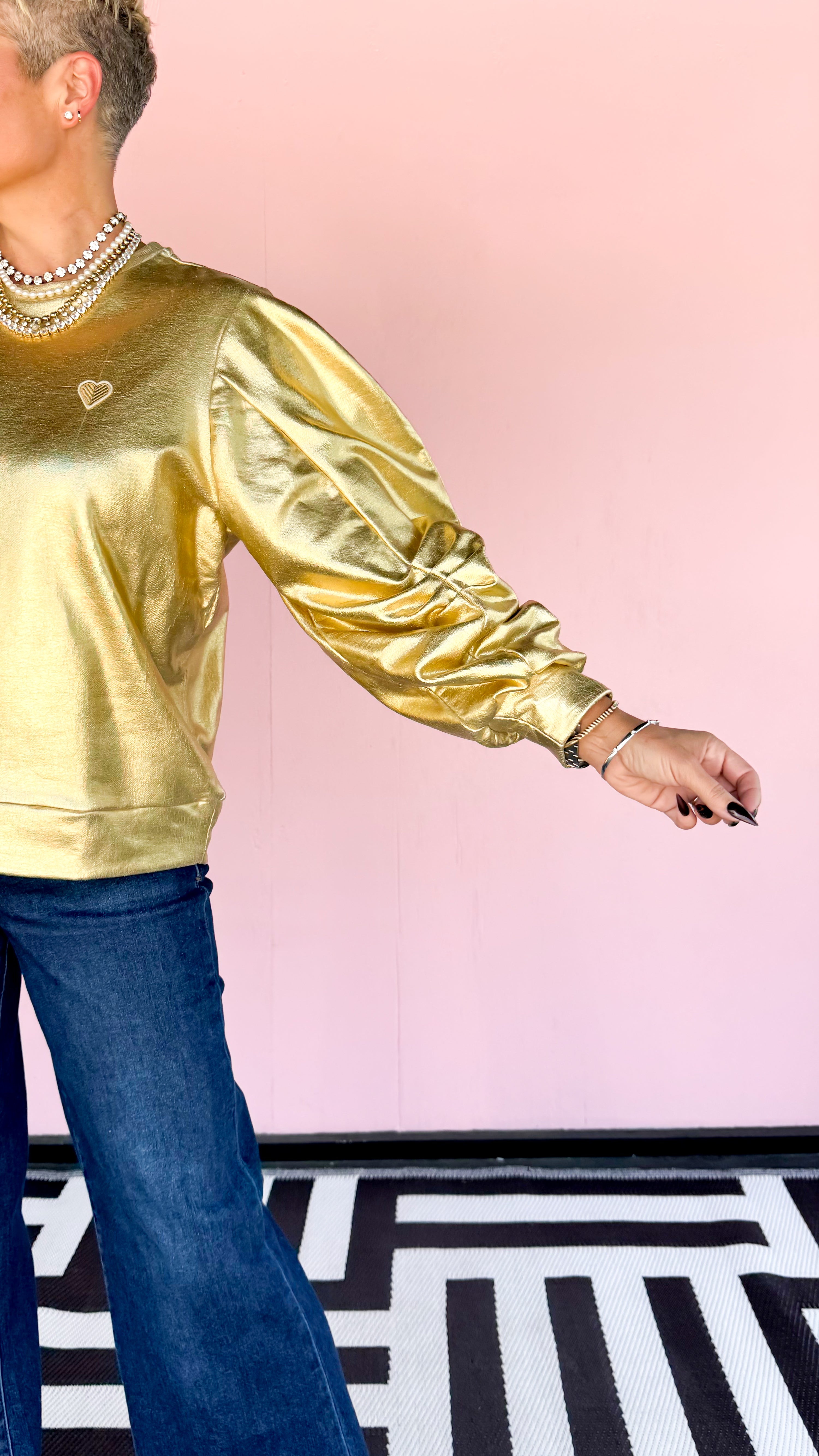 Jemma Solid Gold Sweatshirt - The BLVD
