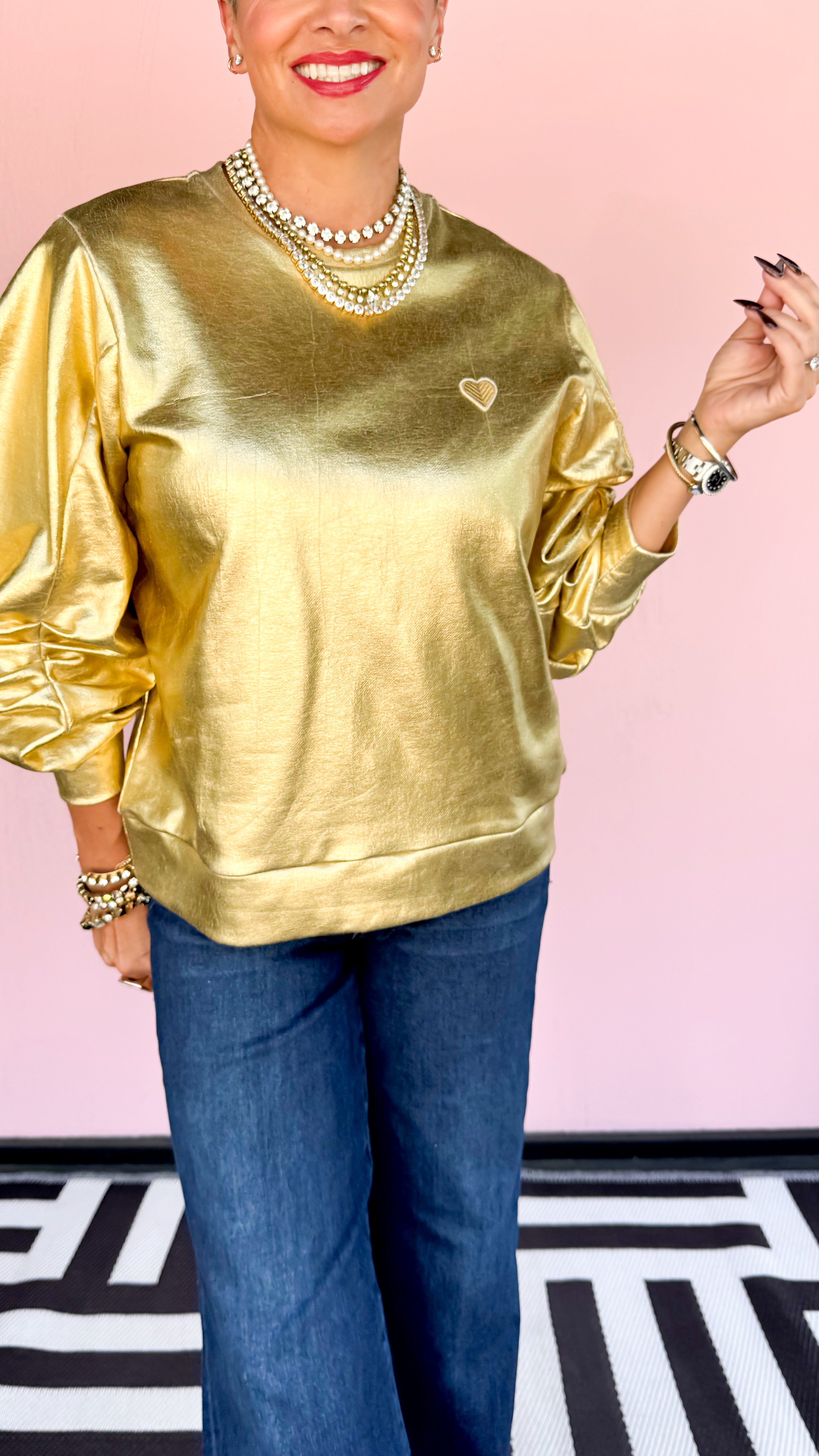 Jemma Solid Gold Sweatshirt - The BLVD