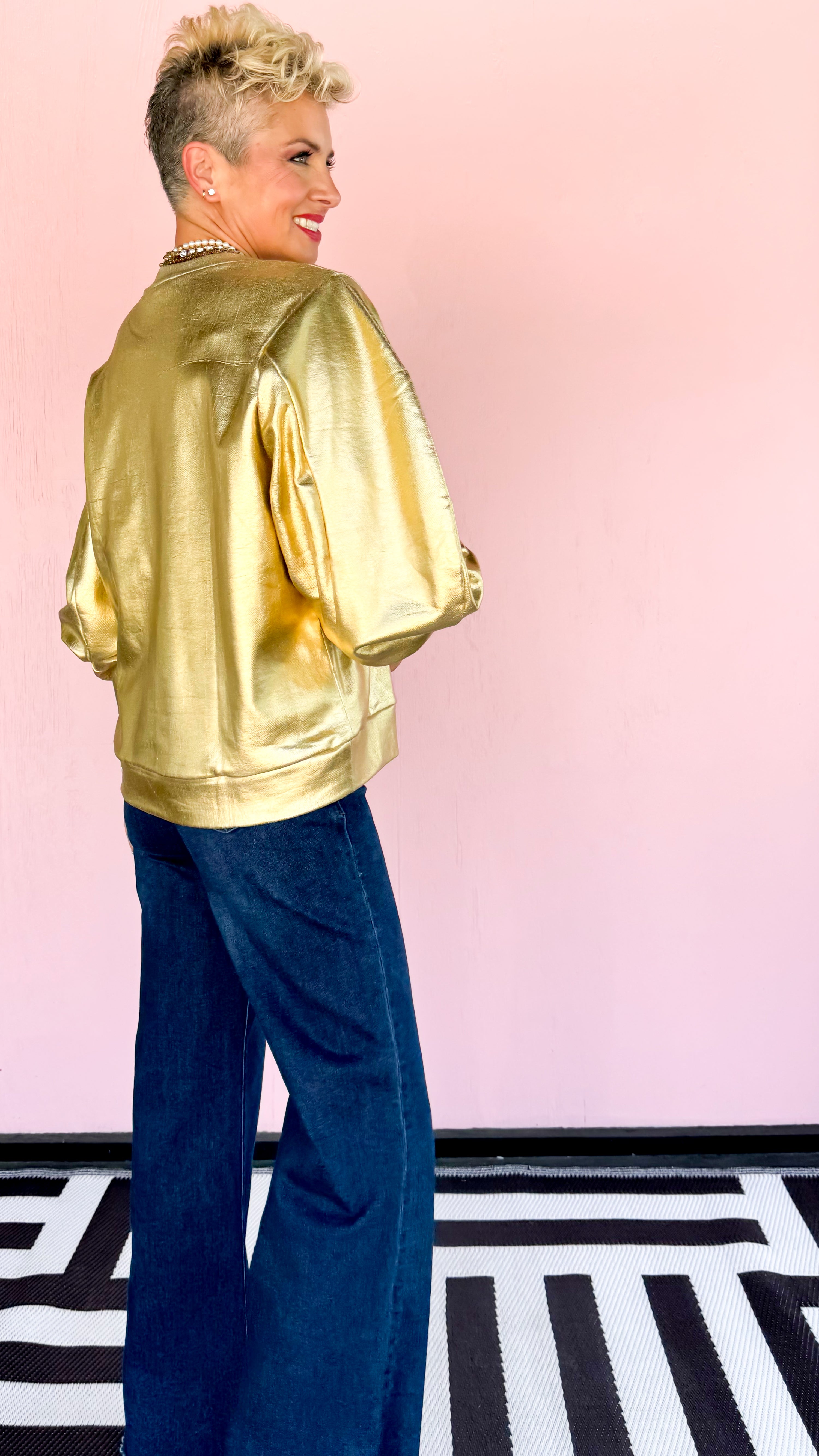 Jemma Solid Gold Sweatshirt - The BLVD