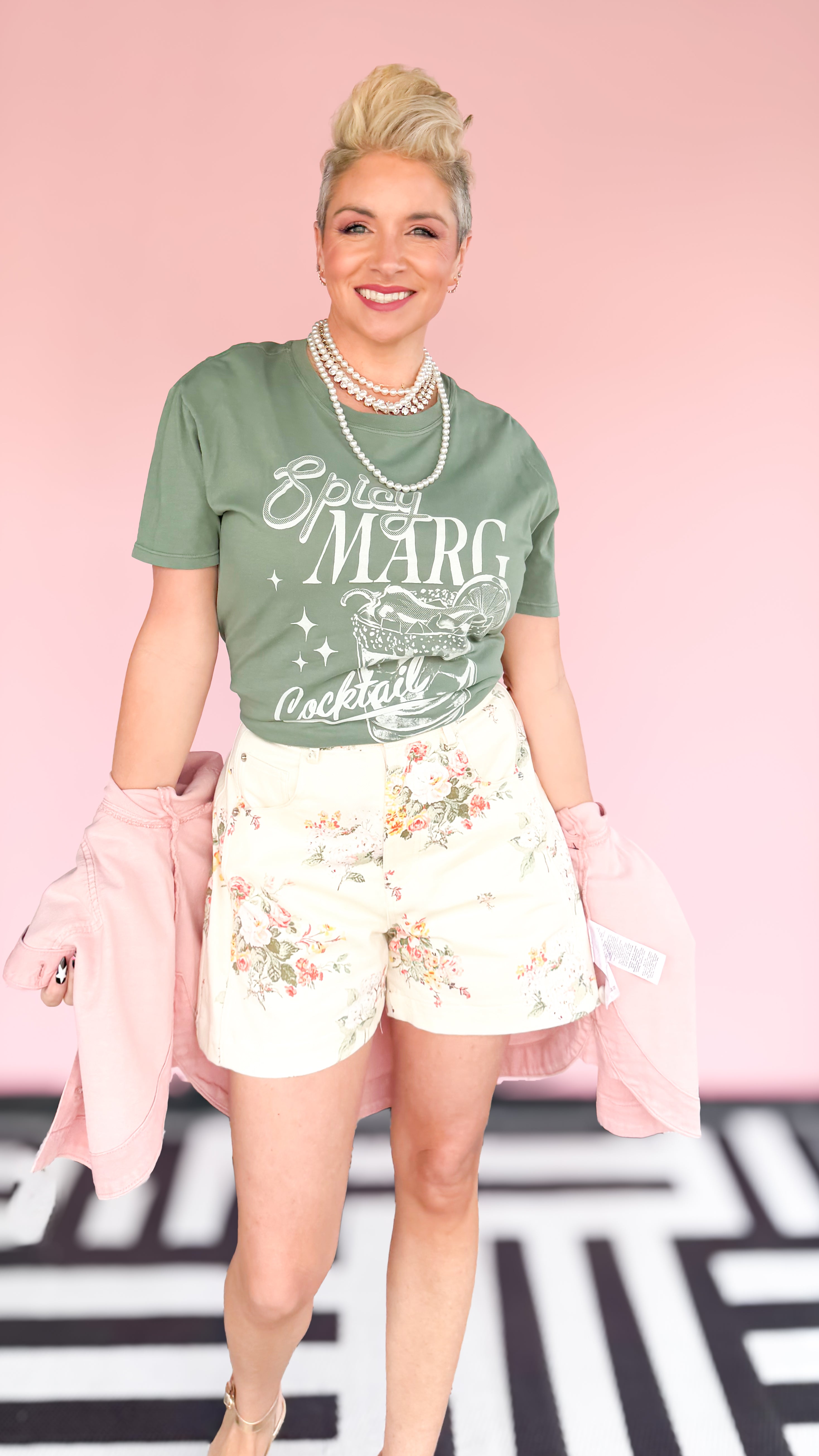 Spicy Marg Boyfriend Tee/Green