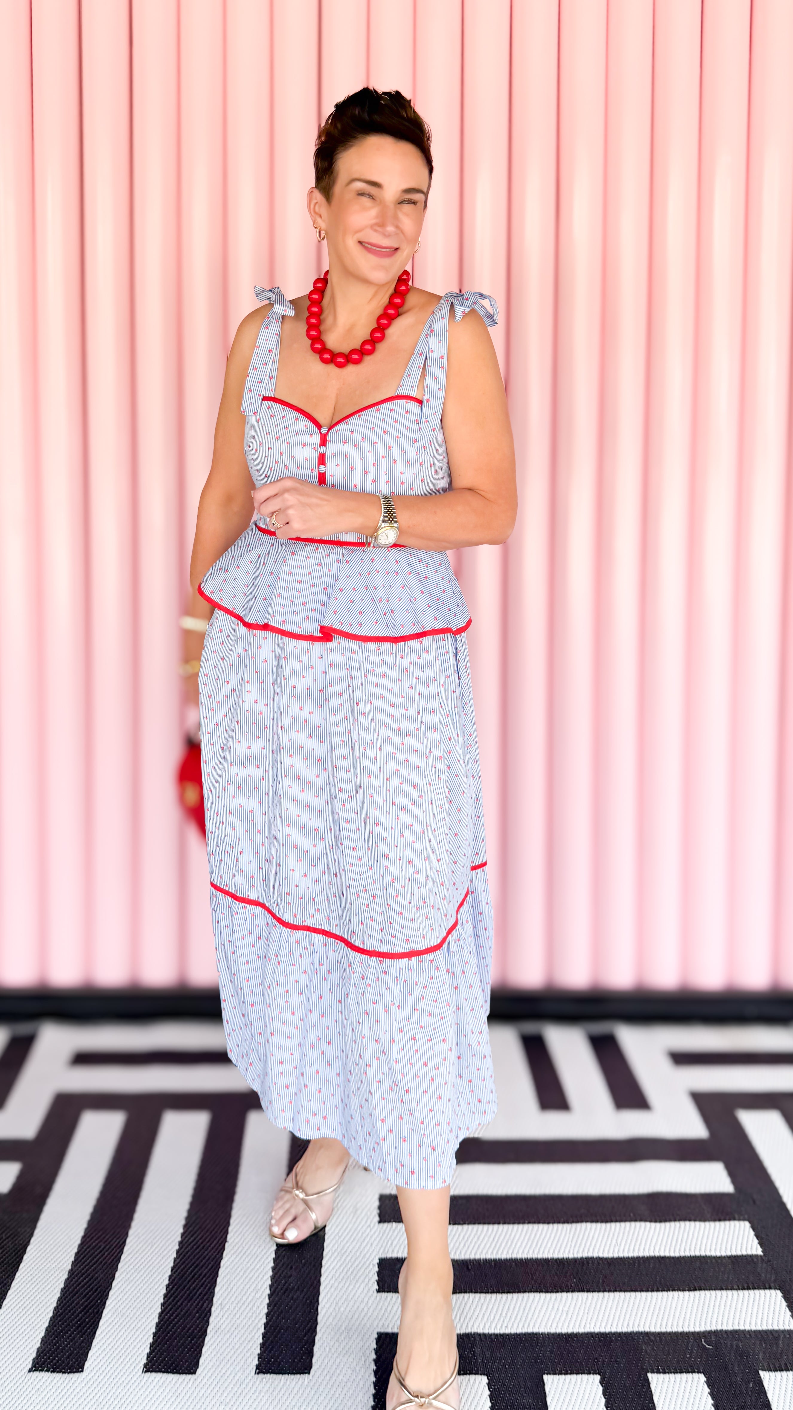 Penny Pinstriped Sundress/Blue