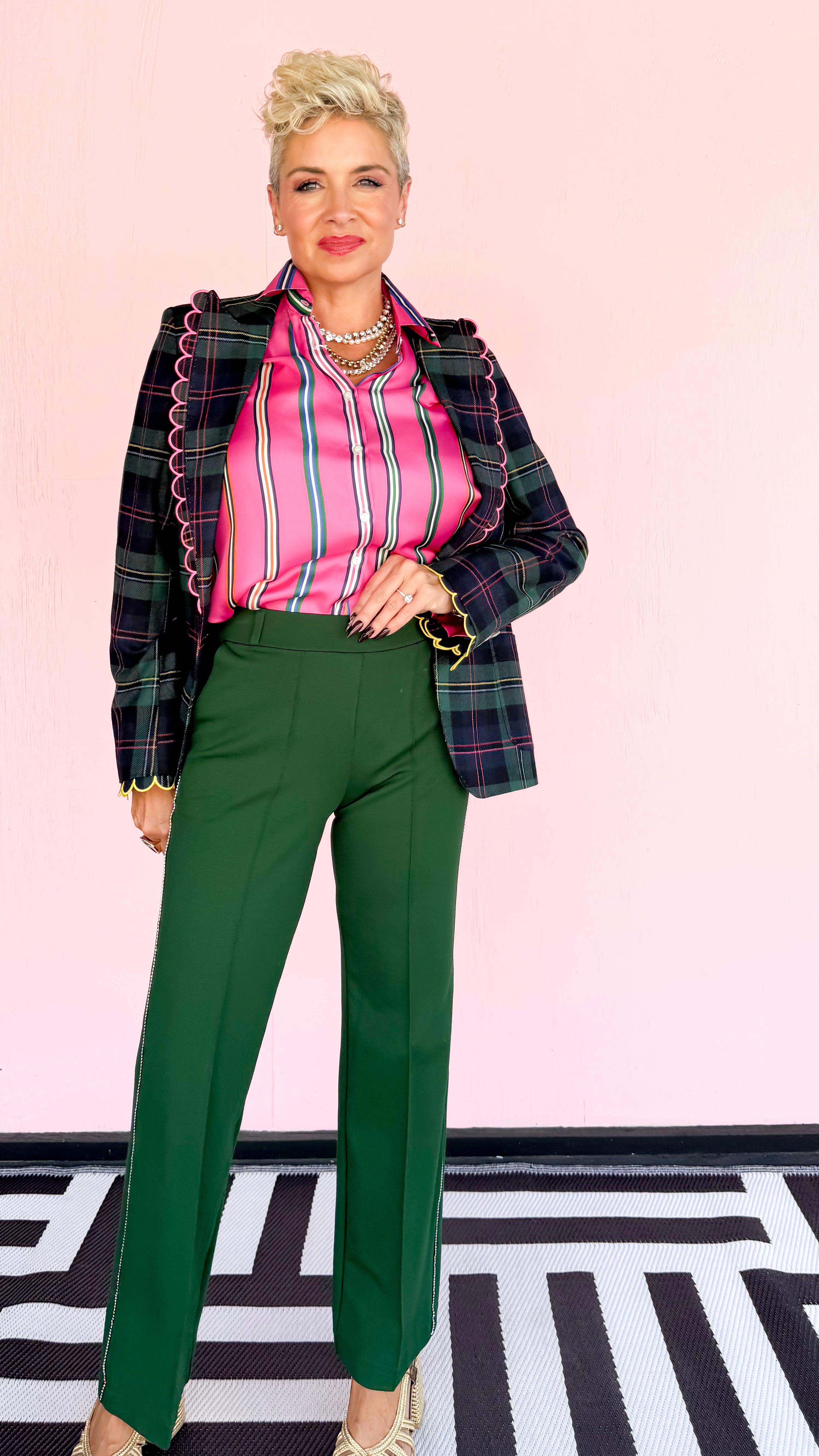 Roya Striped Top/Hot Pink - The BLVD