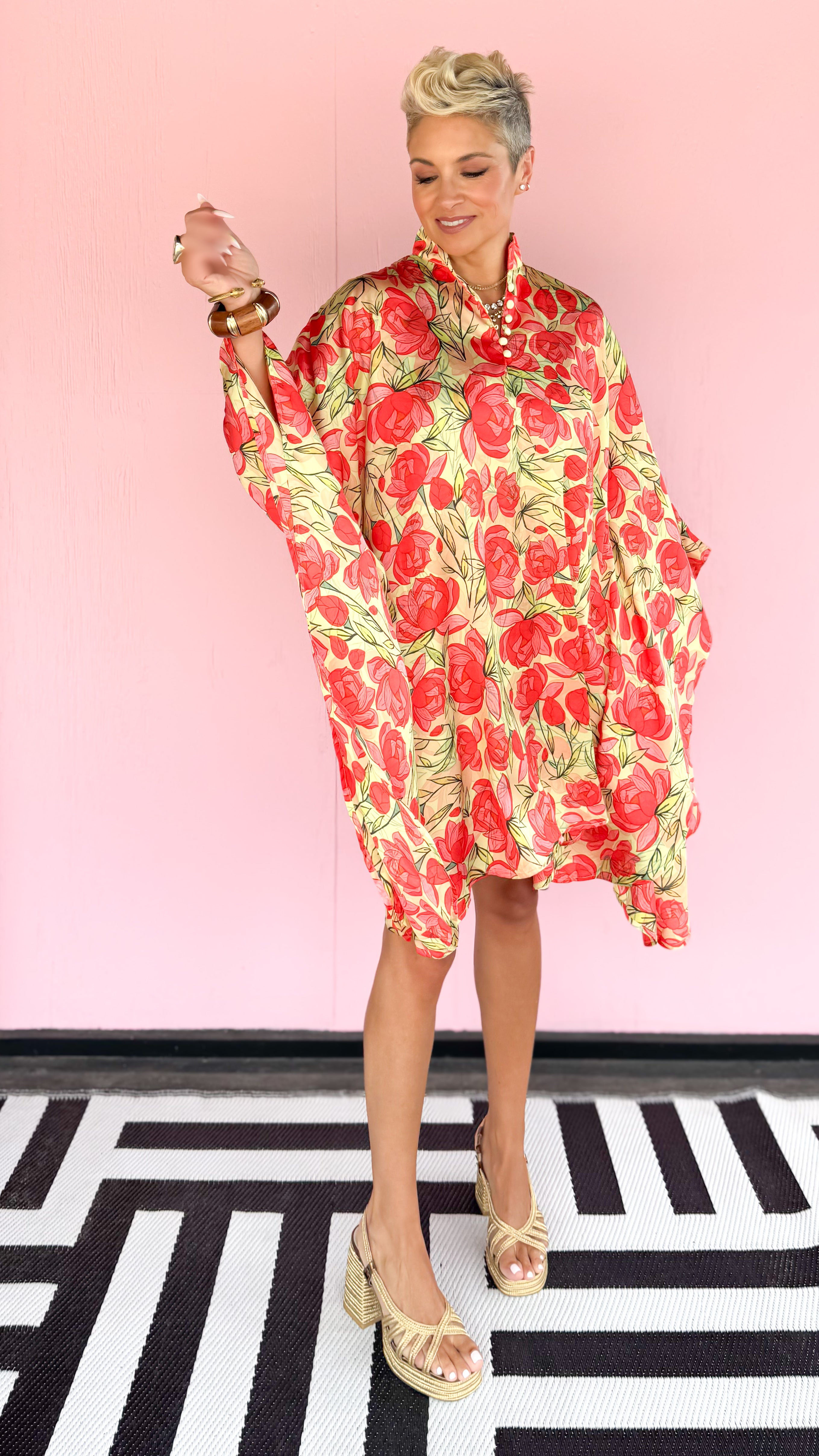 Floral Caftan/Orange