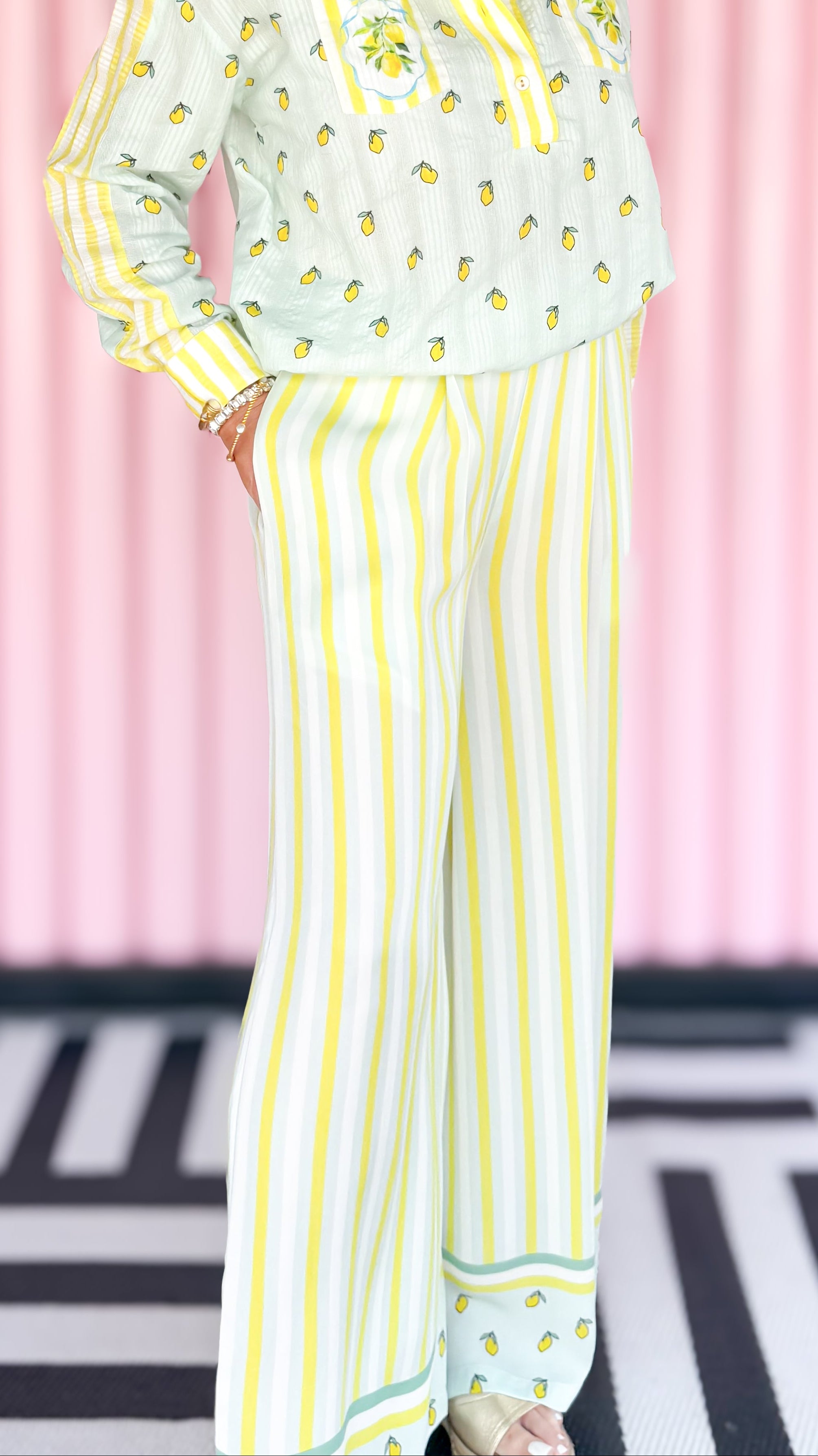 Lemon Striped Pants