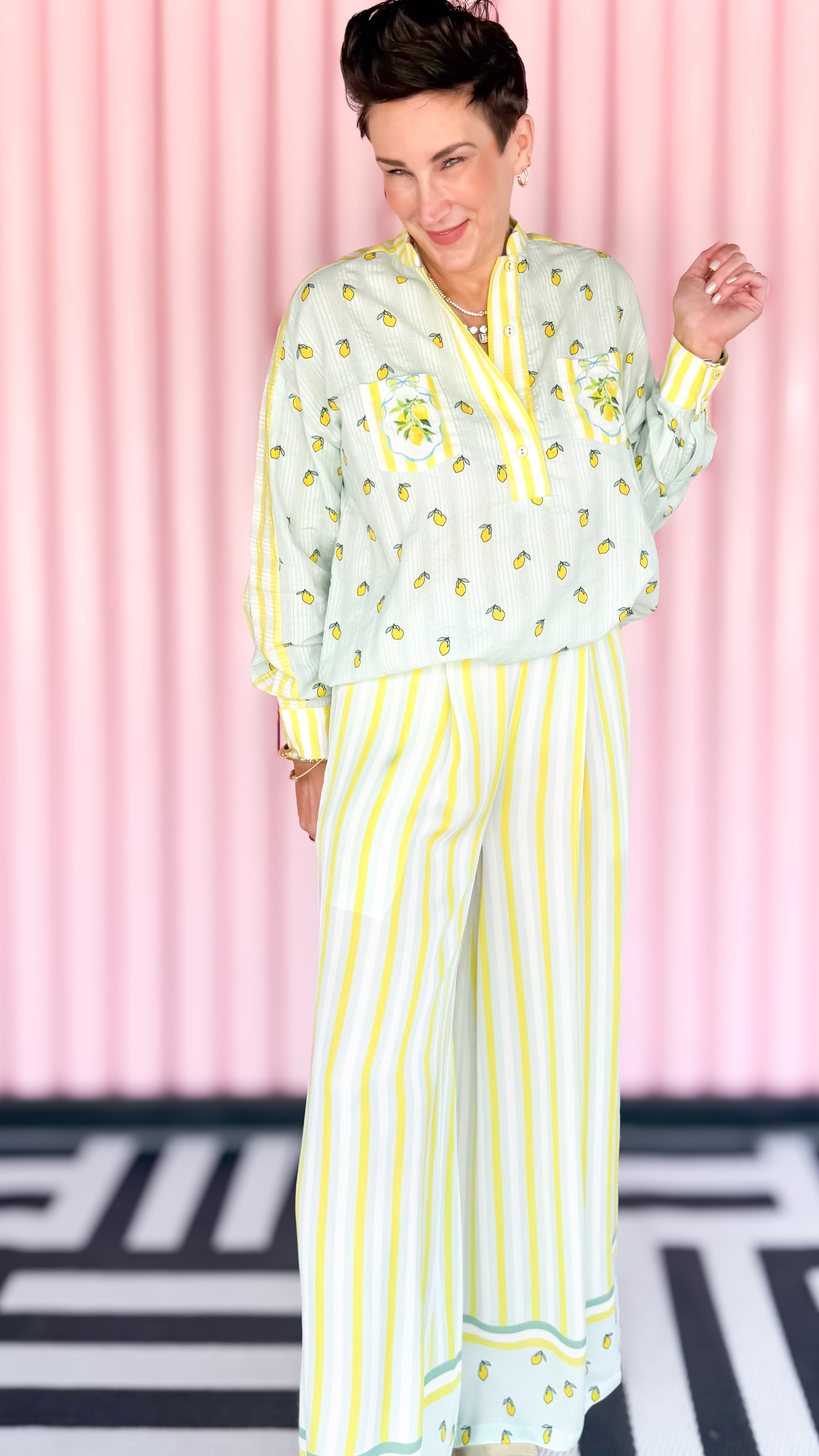 Lemon Striped Pants