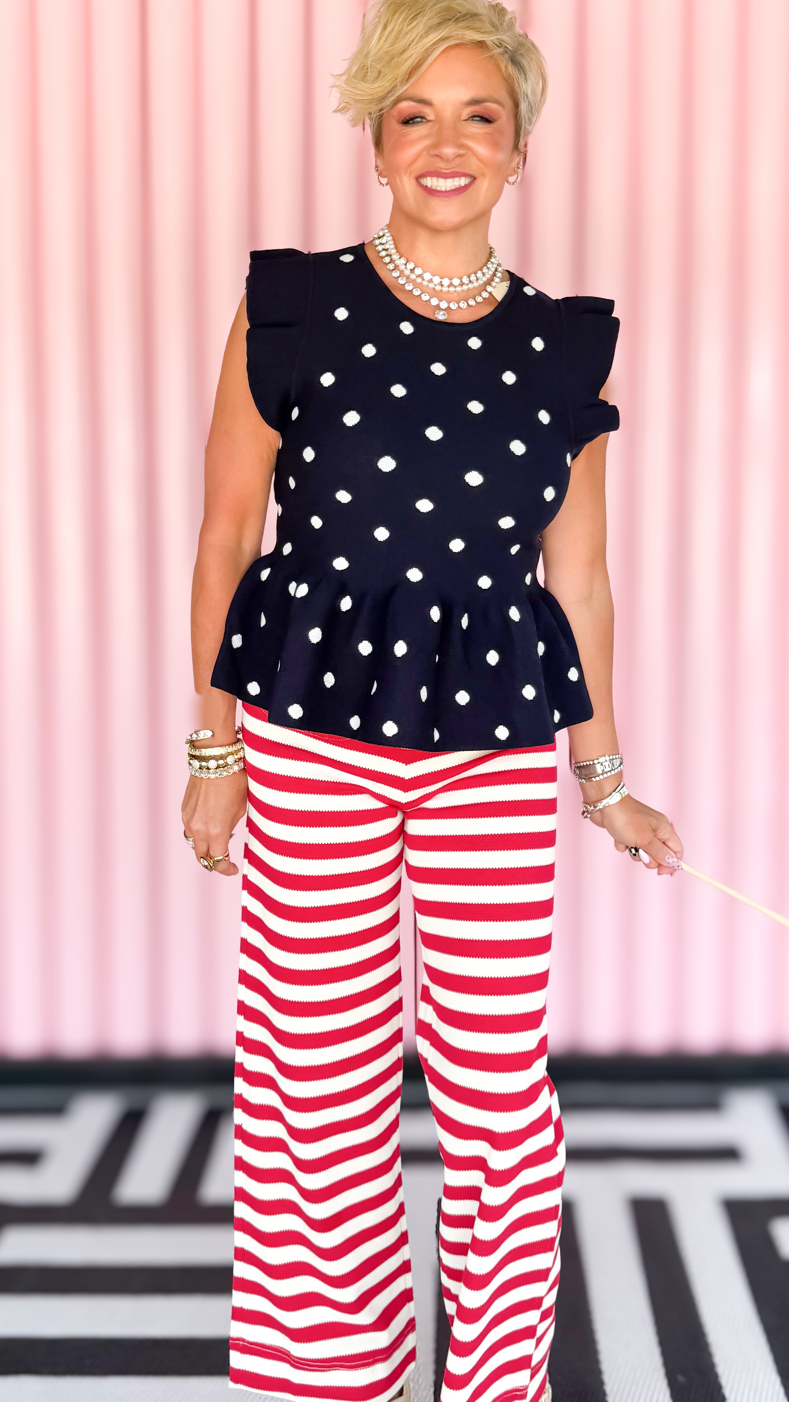 Jessie polka dot top worn on model - detail view - BLVD Boutik