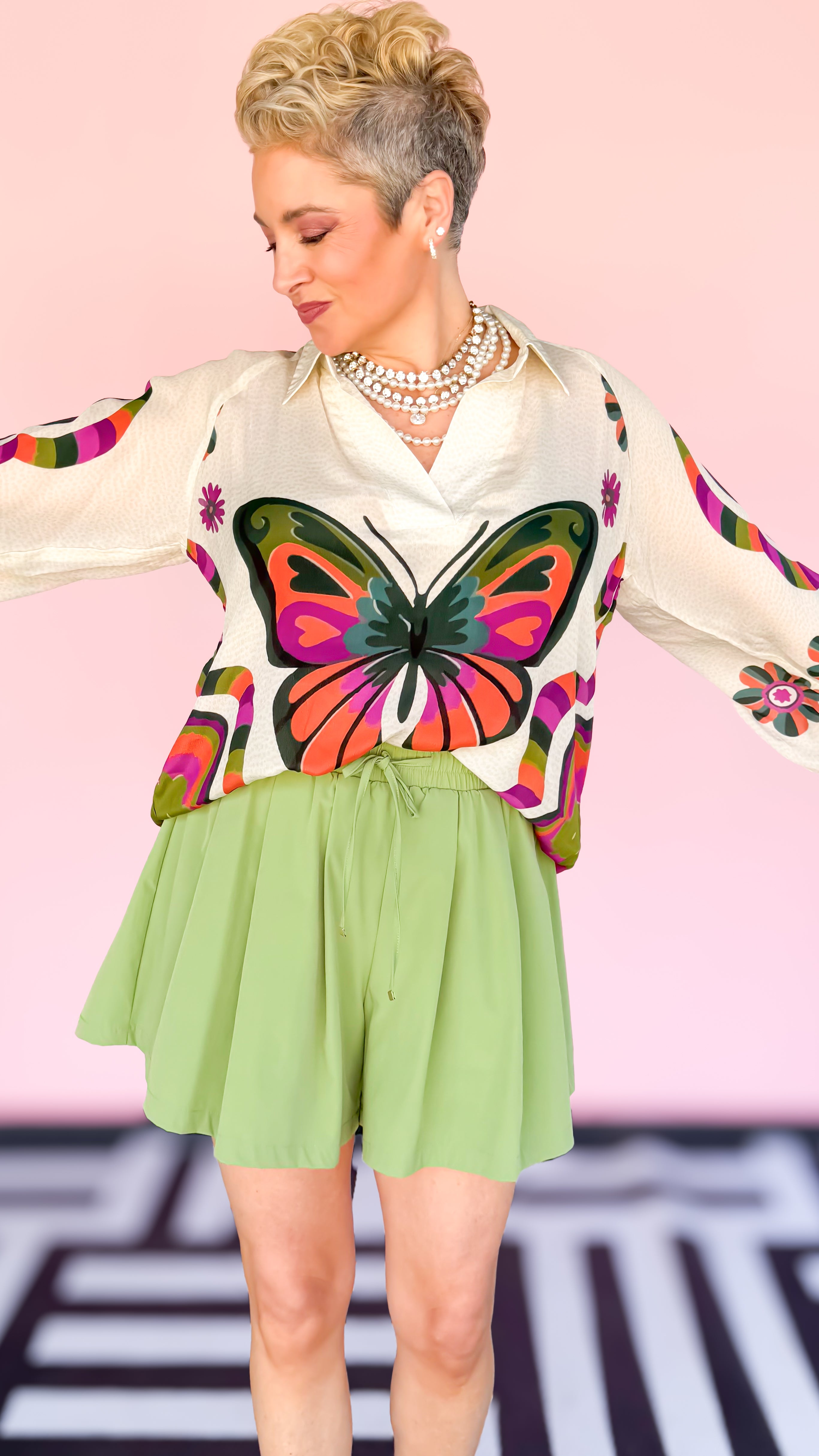 Half Placket Butterfly Blouse - The BLVD
