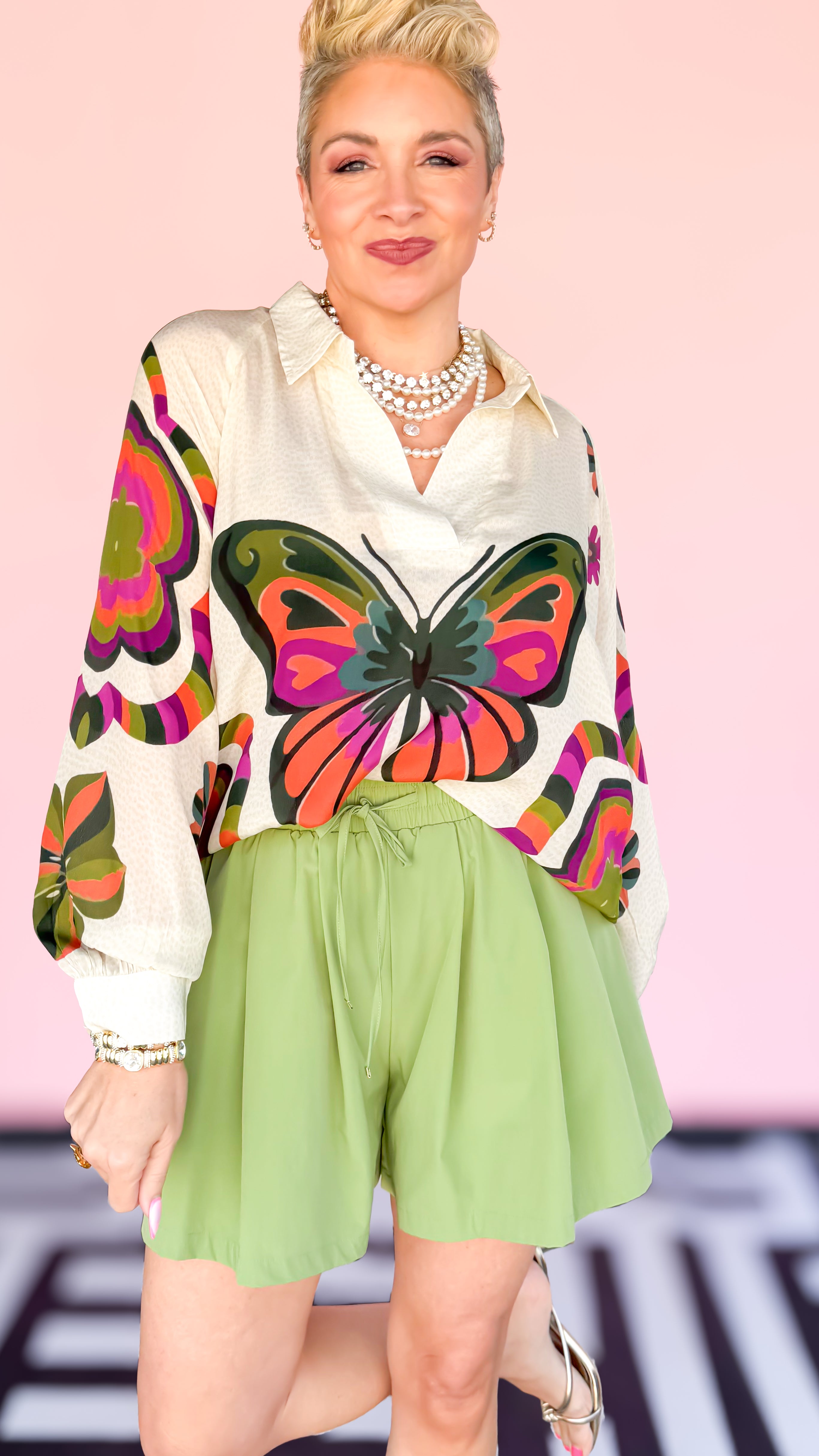 Emma Elastic Shorts/Green - The BLVD