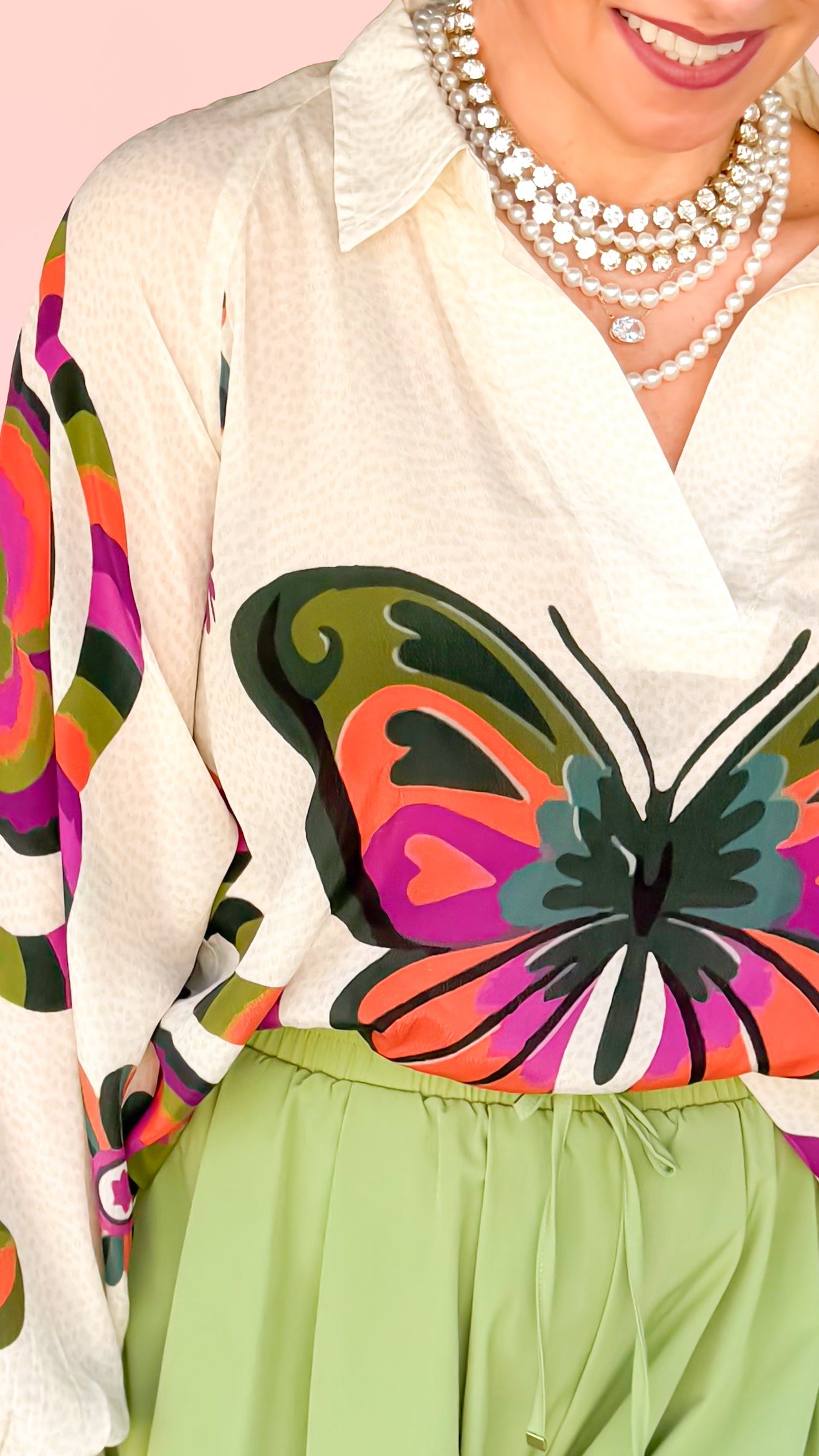 Half Placket Butterfly Blouse - The BLVD